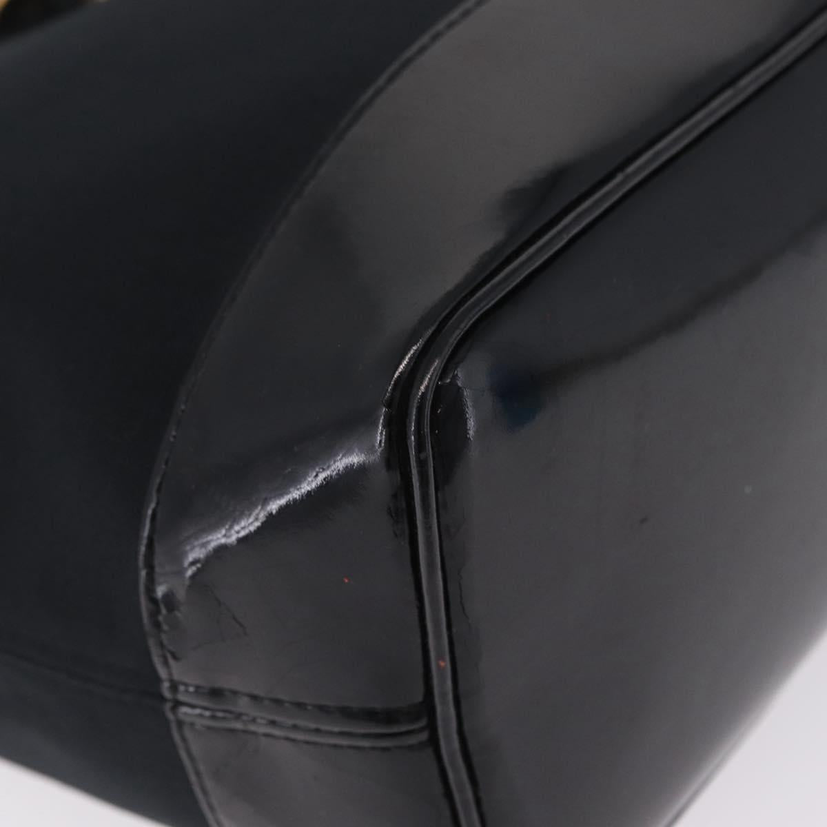 Saint Laurent Tote Bag Canvas Black Gold Tone Auth bs37831