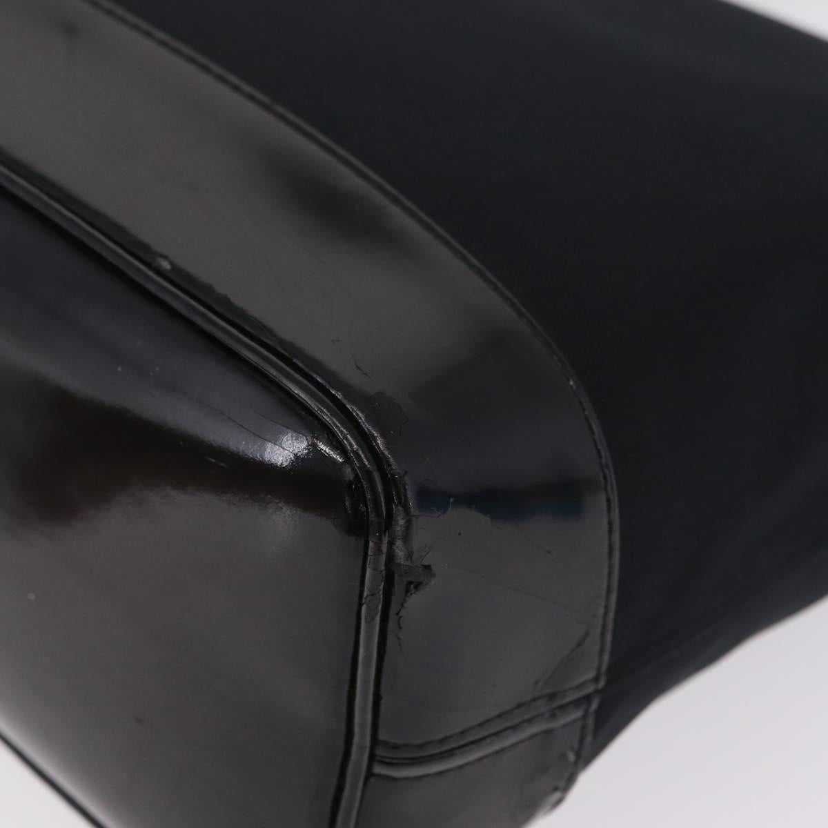 Saint Laurent Tote Bag Canvas Black Gold Tone Auth bs37831
