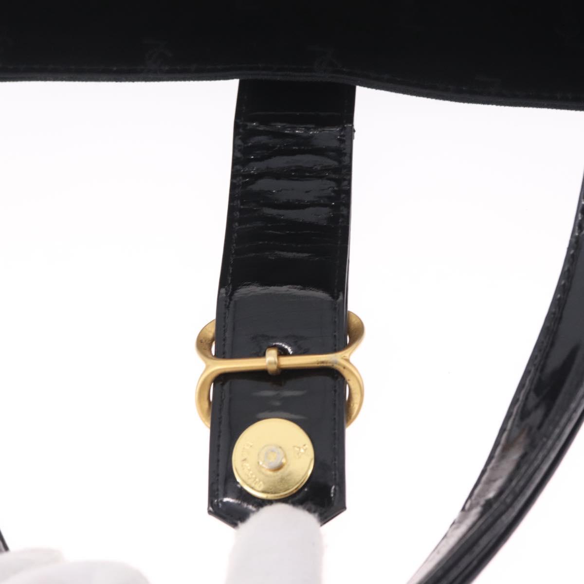 Saint Laurent Tote Bag Canvas Black Gold Tone Auth bs37831