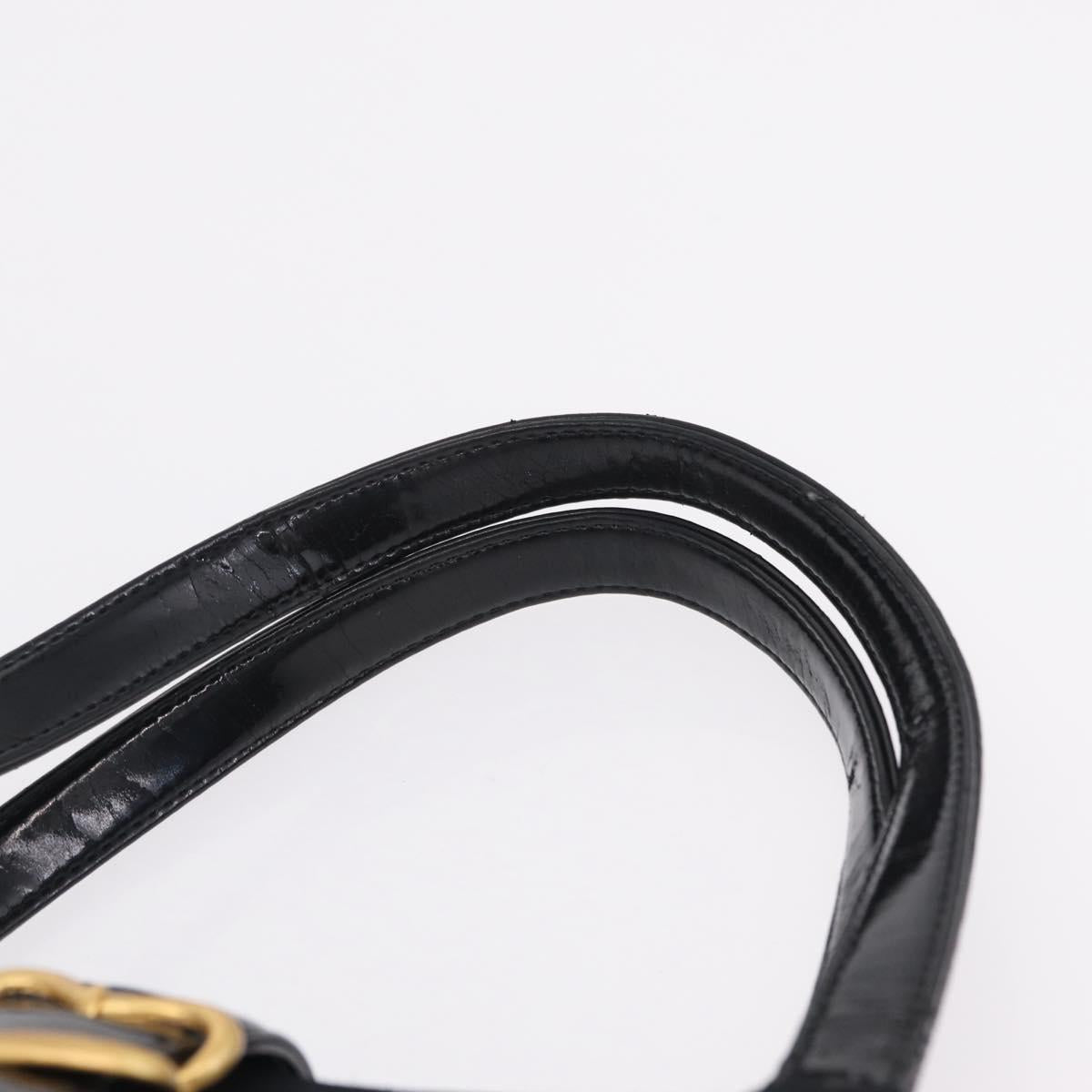 Saint Laurent Tote Bag Canvas Black Gold Tone Auth bs37831