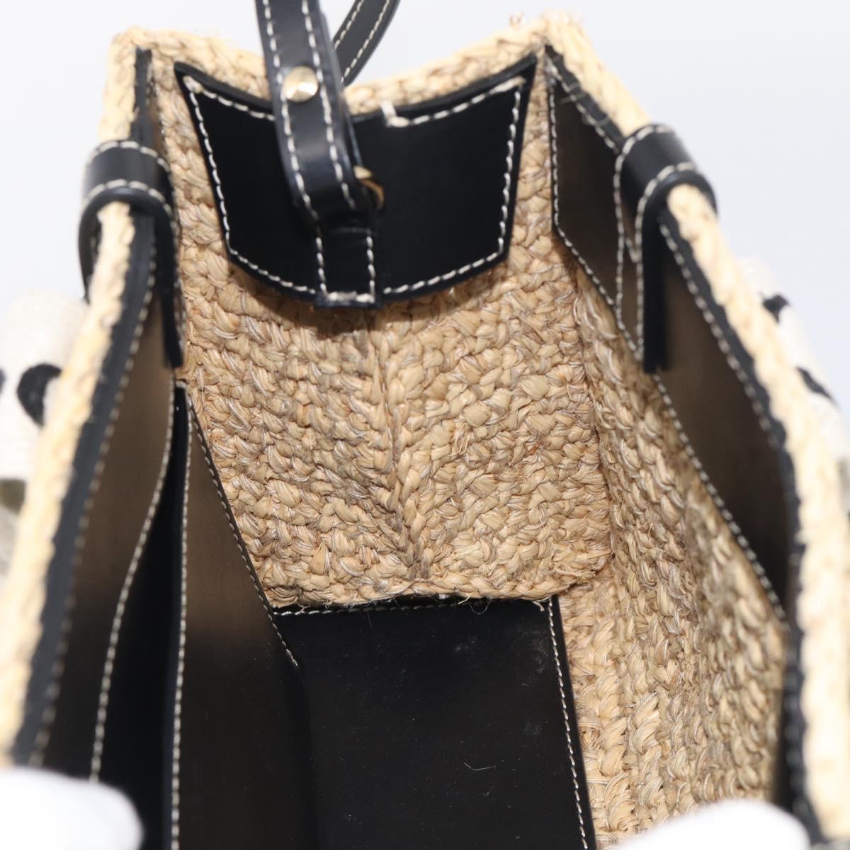 Chloe Woody Hand Bag Raffia 2way Beige Gold Tone Auth bs37833A