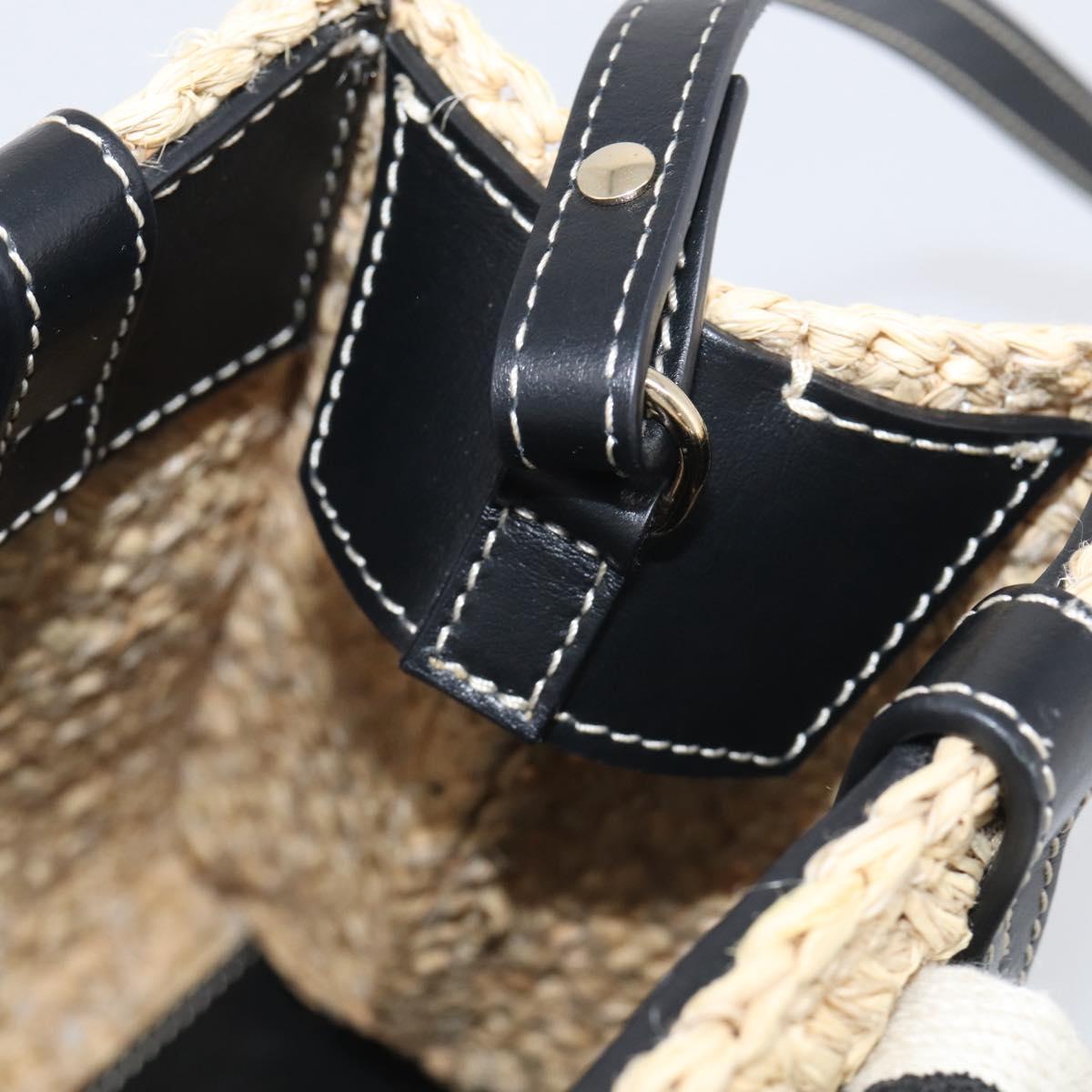 Chloe Woody Hand Bag Raffia 2way Beige Gold Tone Auth bs37833A