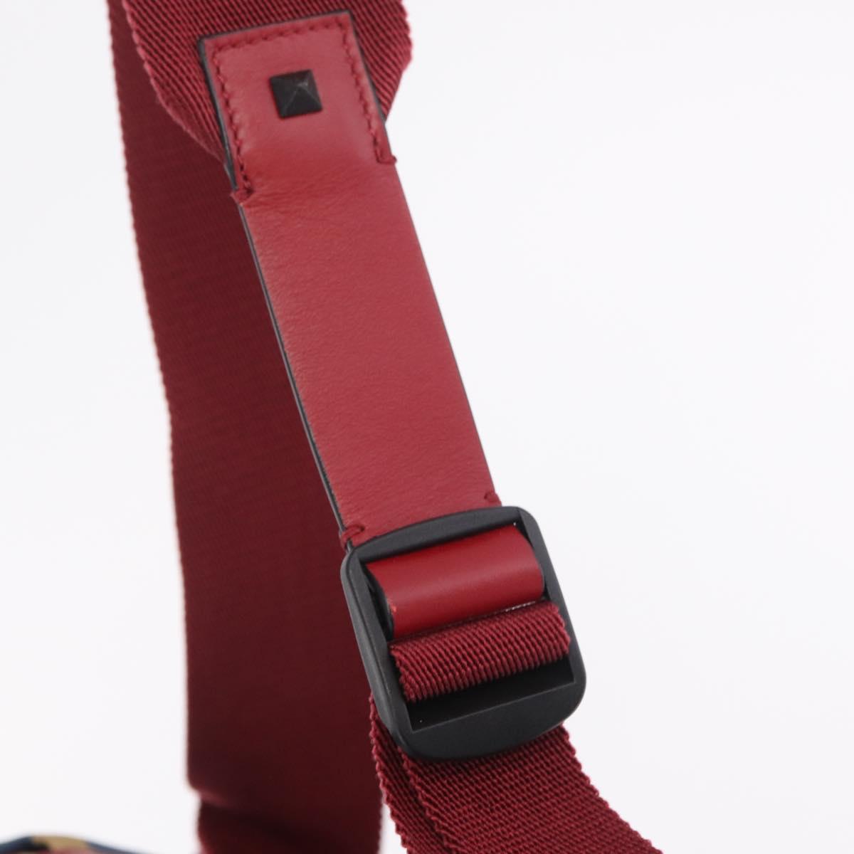 Valentino Backpack Nylon Blue Red Auth bs37834A