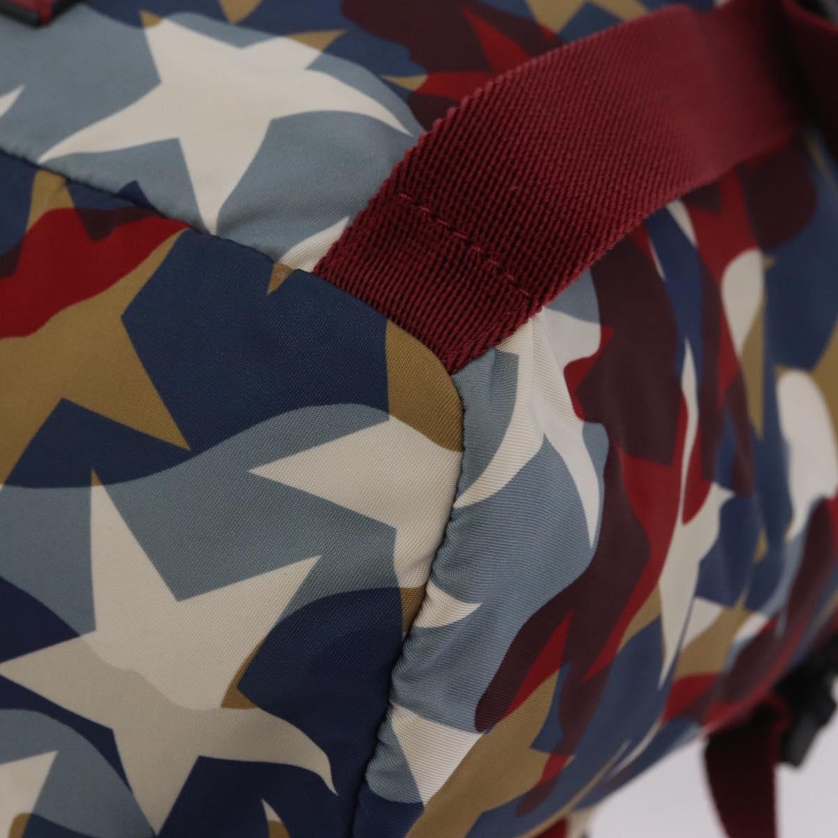 Valentino Backpack Nylon Blue Red Auth bs37834A