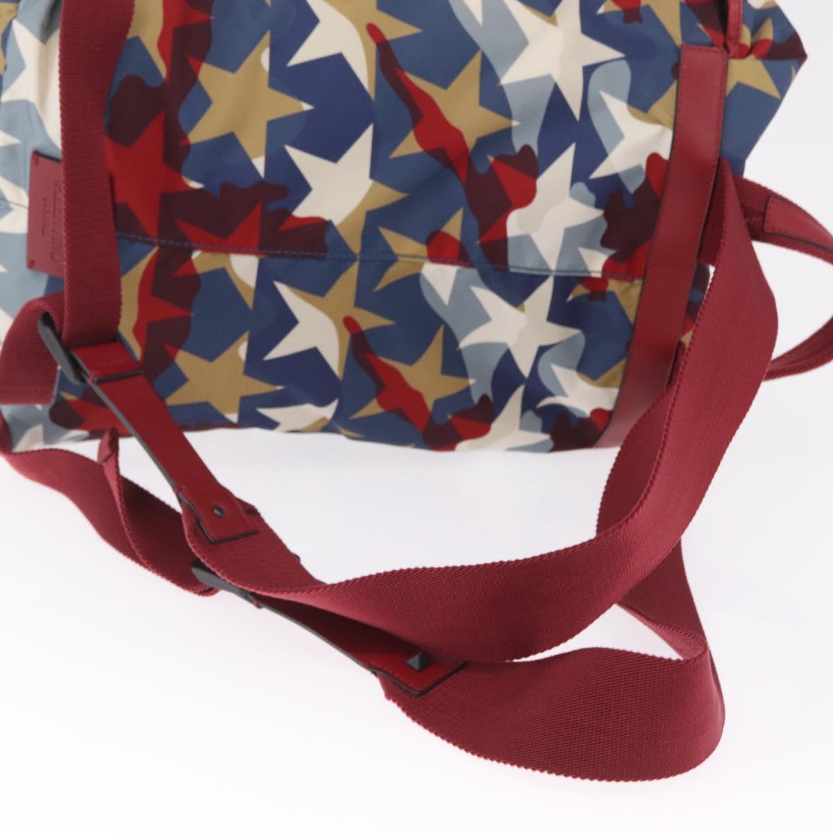 Valentino Backpack Nylon Blue Red Auth bs37834A