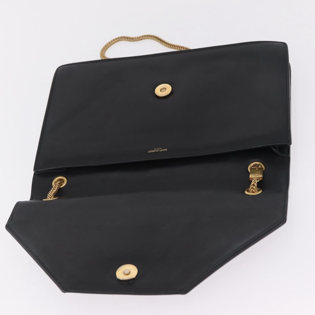 Saint Laurent Betty Chain Shoulder Bag Leather Black Gold 314515 Auth bs37835