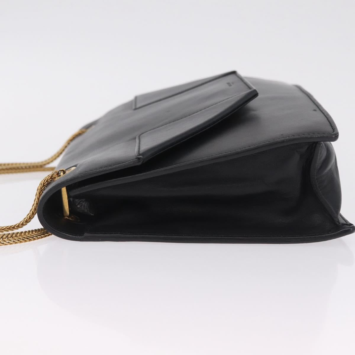 Saint Laurent Betty Chain Shoulder Bag Leather Black Gold 314515 Auth bs37835