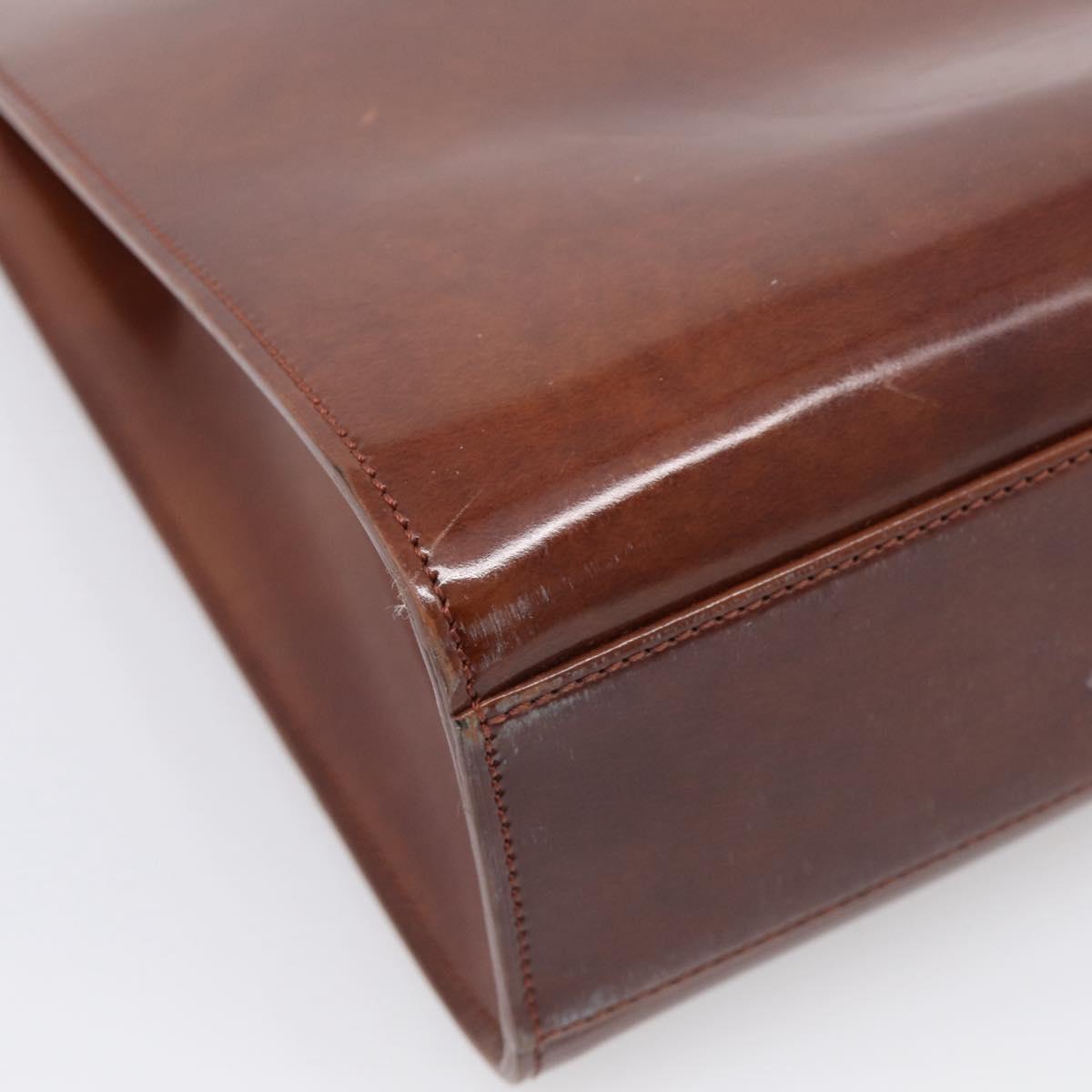 Cartier PANTHERE Tote Bag Patent Brown Silver Auth bs37838