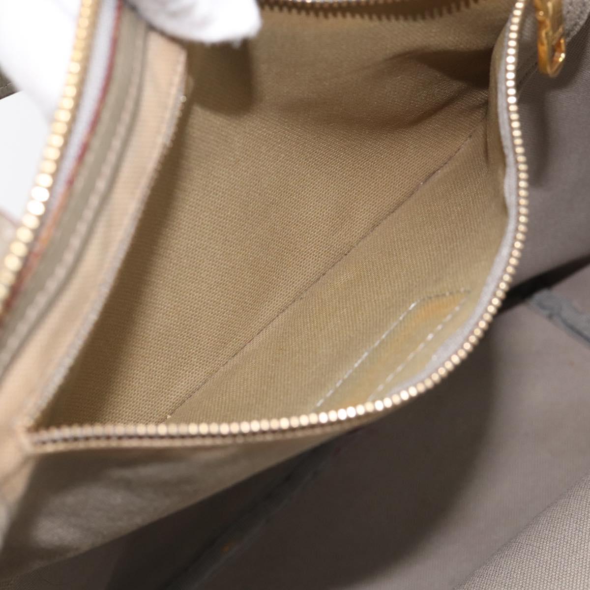 LOEWE Anagram Tote Bag PVC Leather Gray Gold Tone Auth bs37839