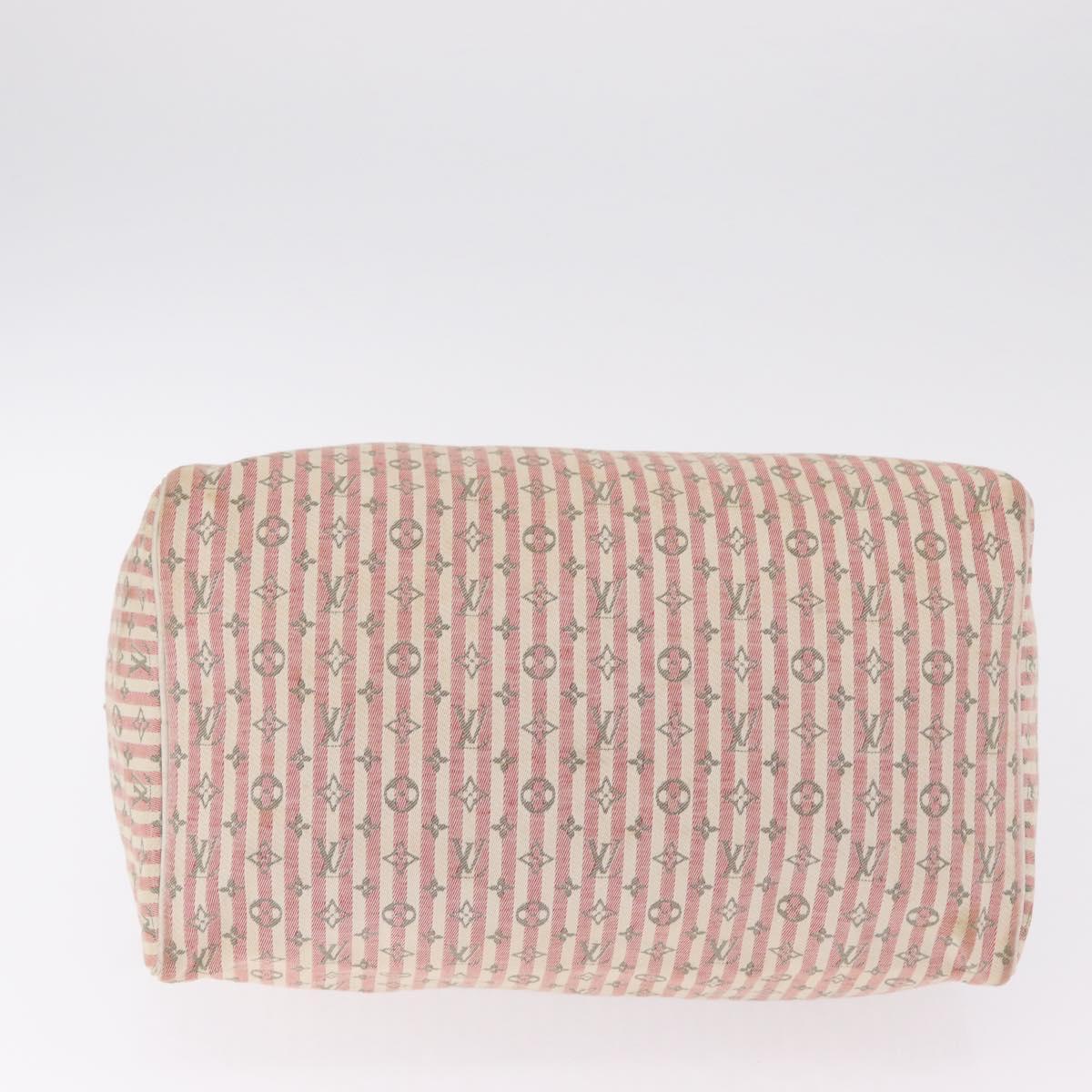 LOUIS VUITTON Monogram Mini Lin Croisette Speedy 30 Bag Pink M95501 Auth bs37848A