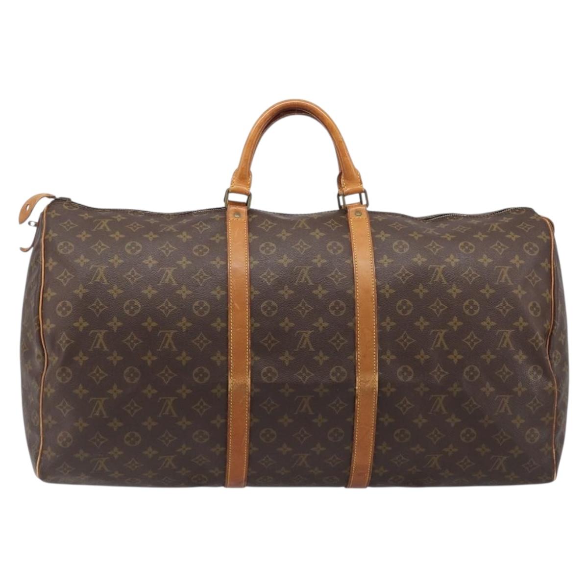 LOUIS VUITTON Monogram Keepall 60 Boston Bag M41422 LV Auth bs37853