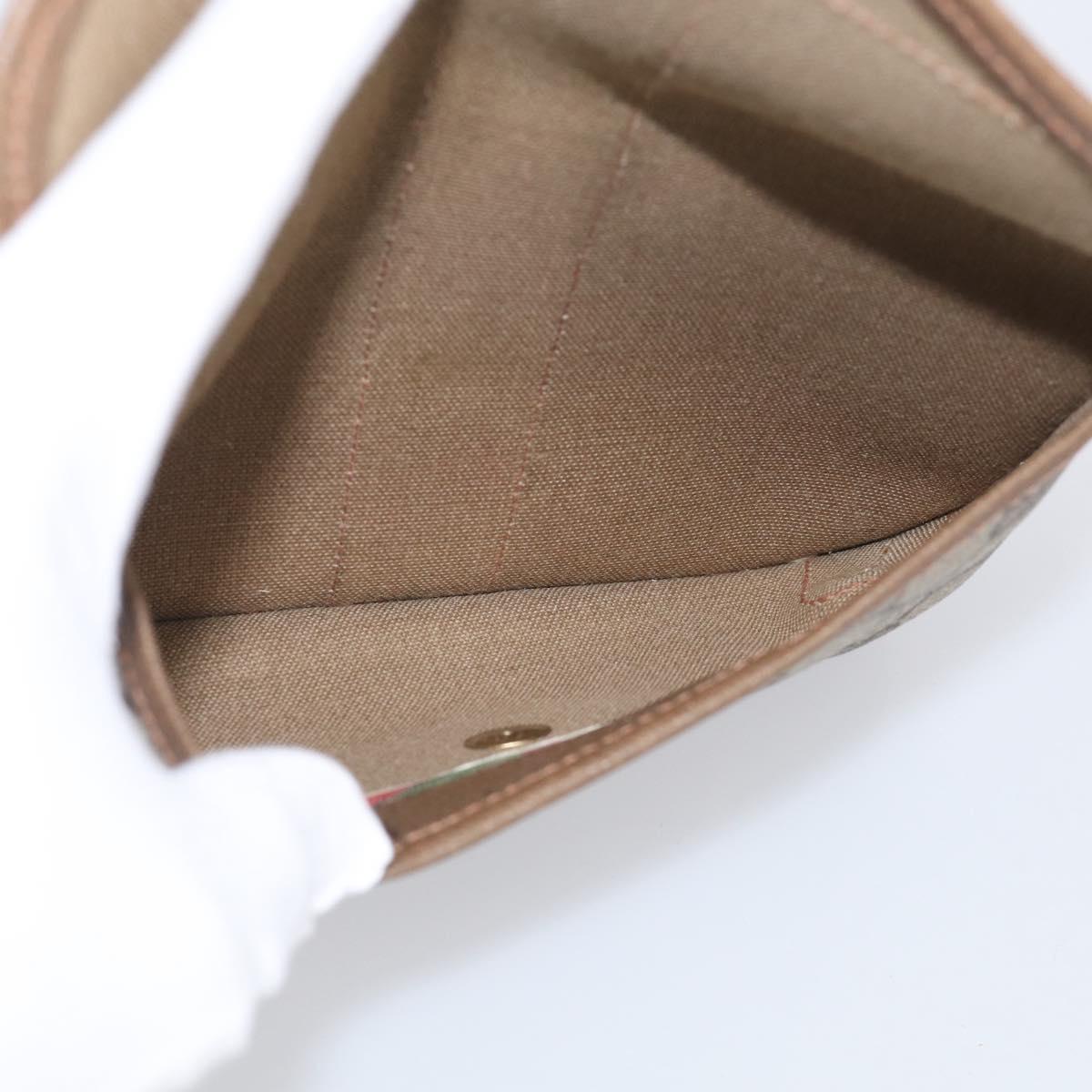 GUCCI GG Supreme Web Sherry Line Pouch PVC Beige 89 01 021 Auth bs37864A