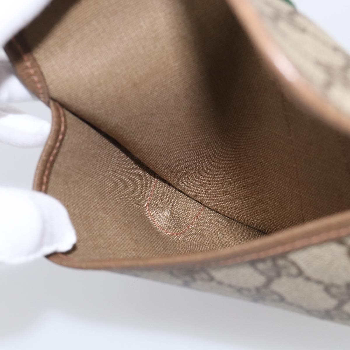 GUCCI GG Supreme Web Sherry Line Pouch PVC Beige 89 01 021 Auth bs37864A