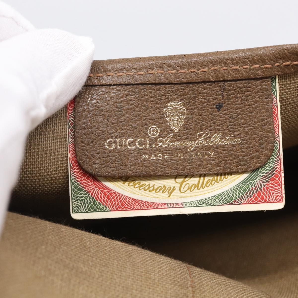 GUCCI GG Supreme Web Sherry Line Pouch PVC Beige 89 01 021 Auth bs37864A