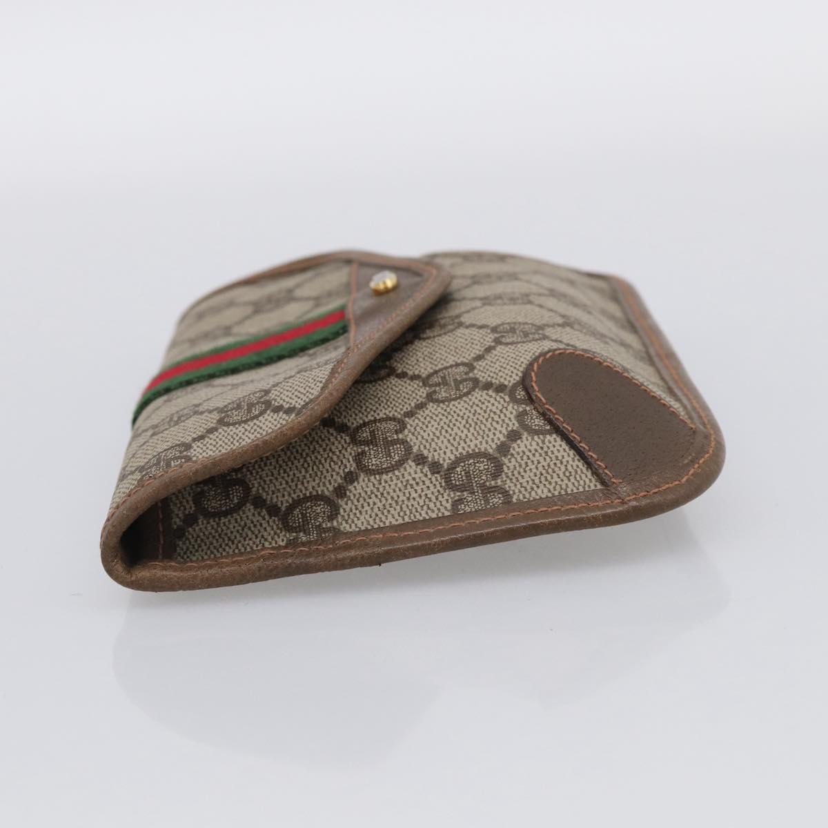 GUCCI GG Supreme Web Sherry Line Pouch PVC Beige 89 01 021 Auth bs37864A
