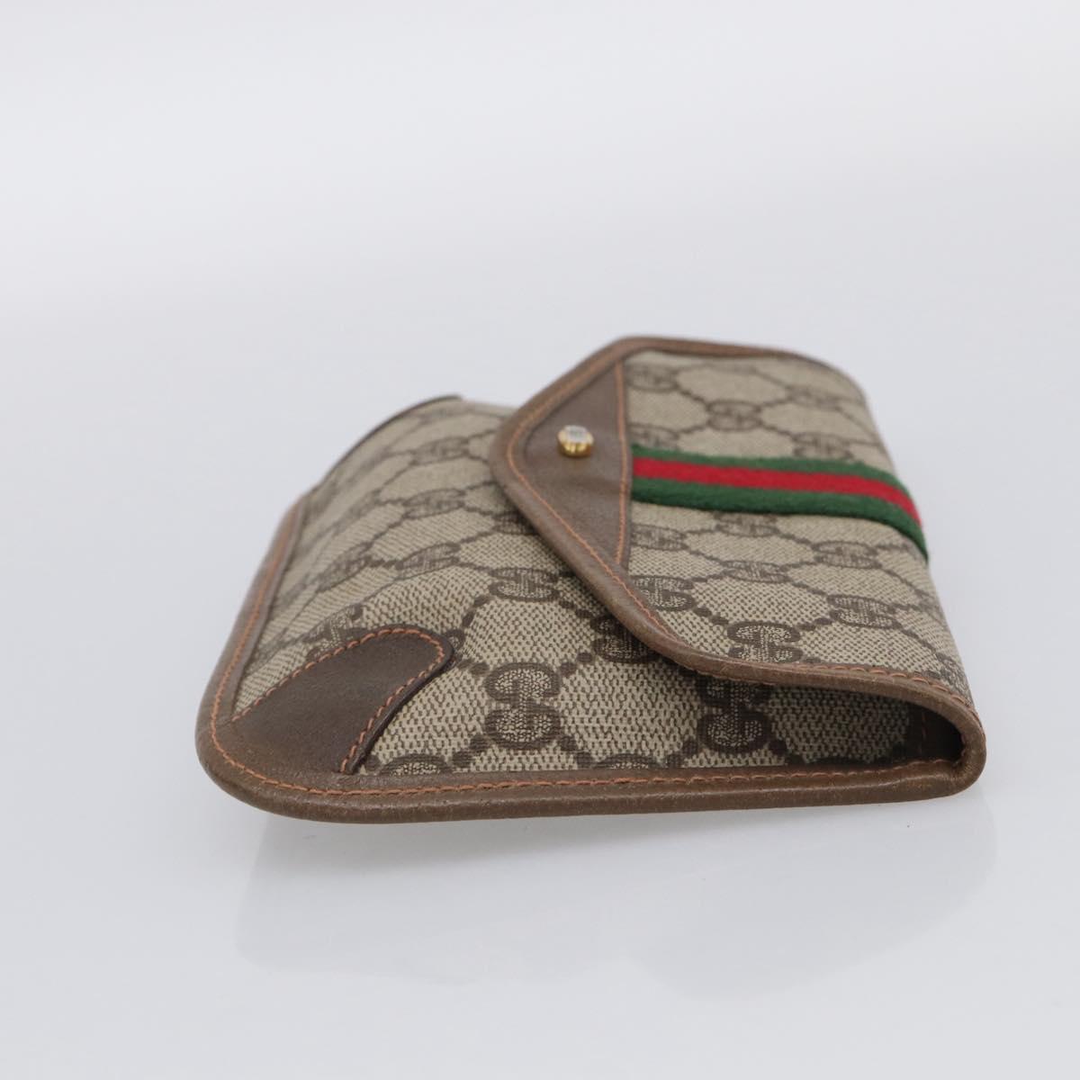 GUCCI GG Supreme Web Sherry Line Pouch PVC Beige 89 01 021 Auth bs37864A