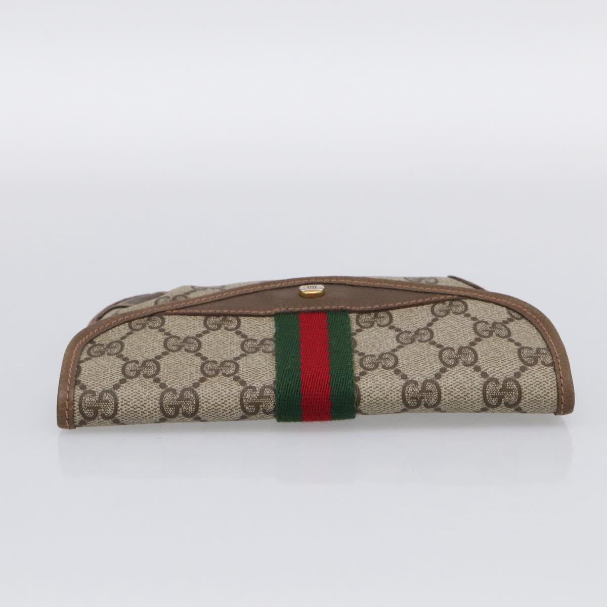 GUCCI GG Supreme Web Sherry Line Pouch PVC Beige 89 01 021 Auth bs37864A