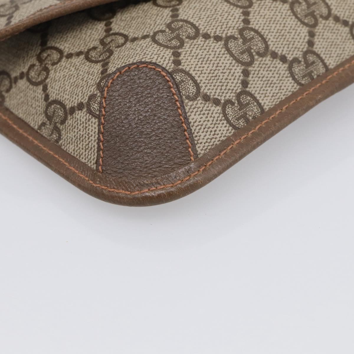 GUCCI GG Supreme Web Sherry Line Pouch PVC Beige 89 01 021 Auth bs37864A