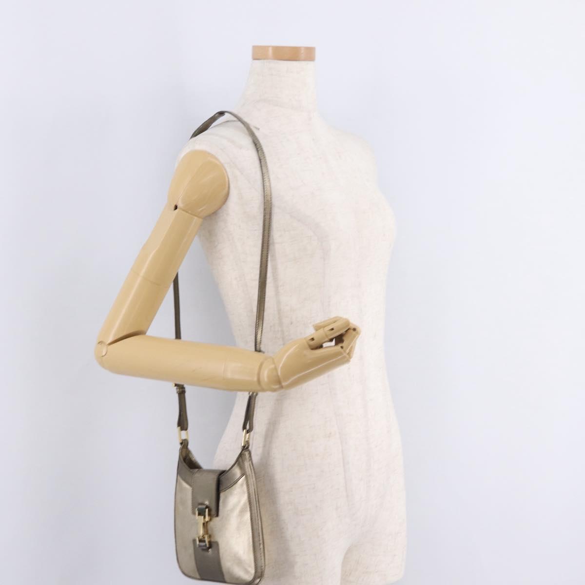 GUCCI Shoulder Bag Leather Gold 005 0812 Auth bs37867