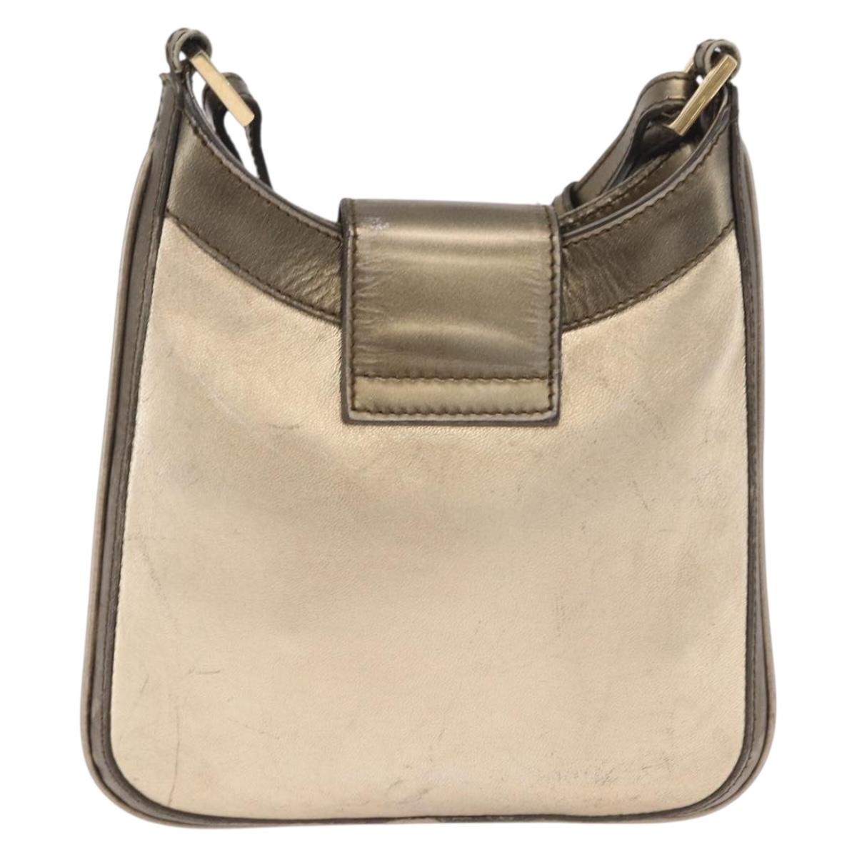 GUCCI Shoulder Bag Leather Gold 005 0812 Auth bs37867