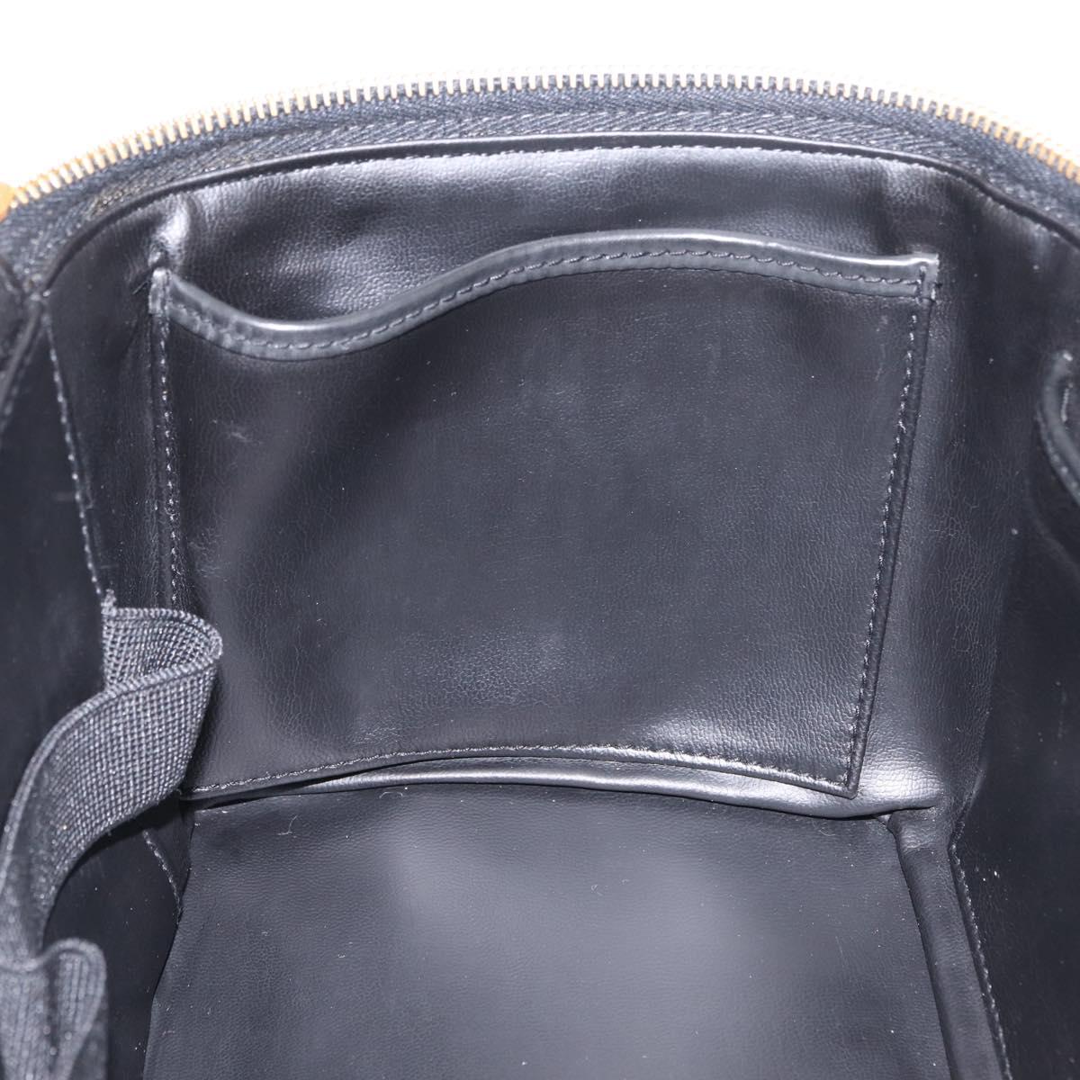 CHANEL Matelasse Vanity Shoulder Bag Patent 2way Black Gold CC Auth bs37870A