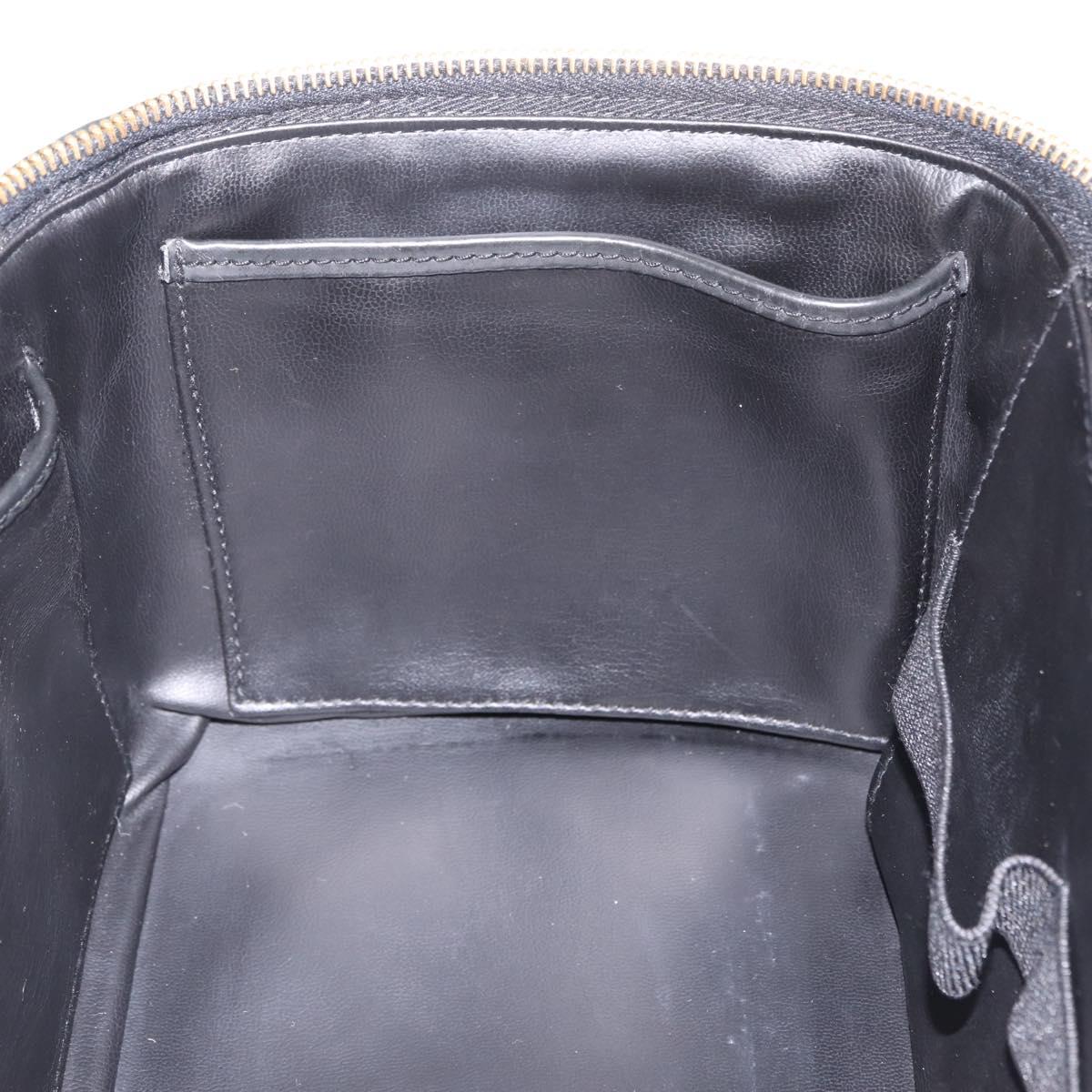 CHANEL Matelasse Vanity Shoulder Bag Patent 2way Black Gold CC Auth bs37870A