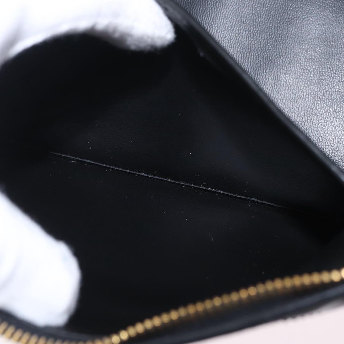 CHANEL Matelasse Vanity Shoulder Bag Patent 2way Black Gold CC Auth bs37870A