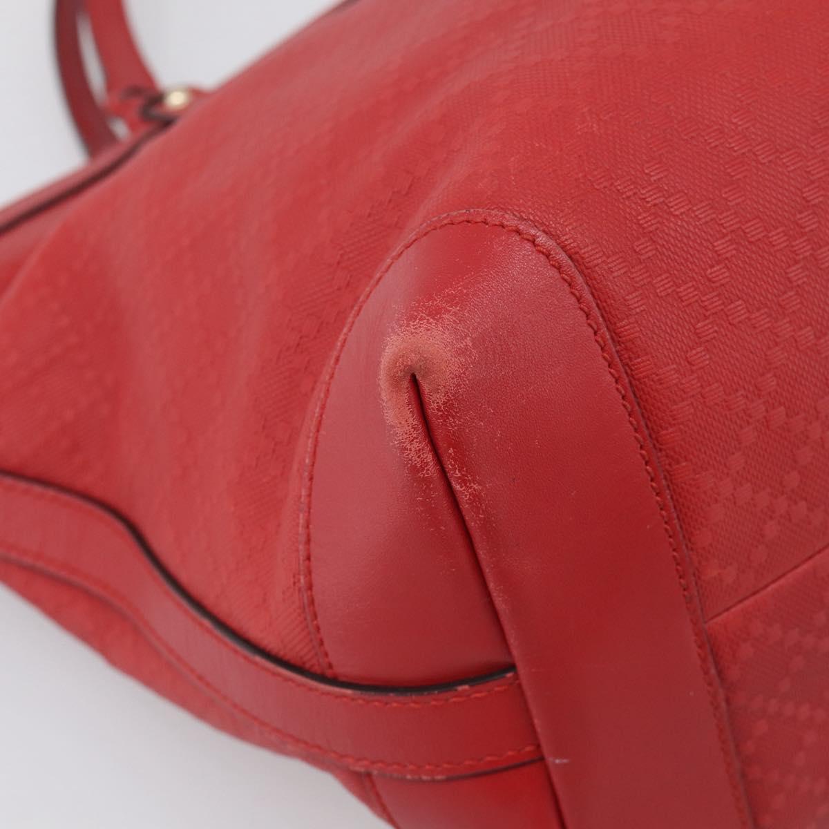 GUCCI Diamante Tote Bag PVC Leather Red Gold Tone 247209 Auth bs37876