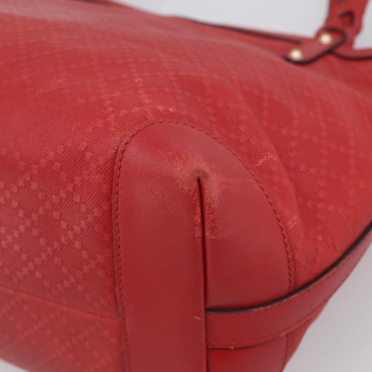 GUCCI Diamante Tote Bag PVC Leather Red Gold Tone 247209 Auth bs37876