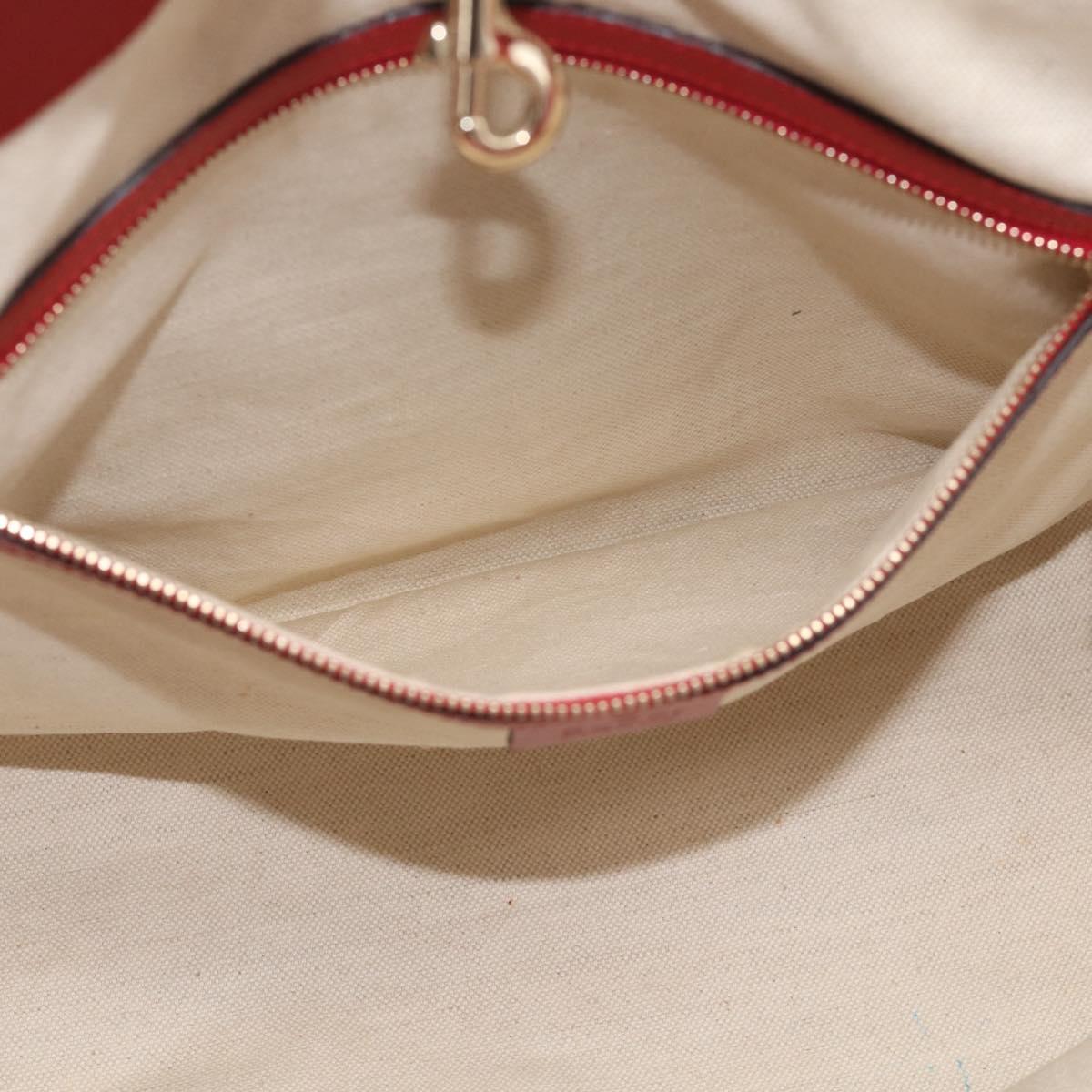 GUCCI Diamante Tote Bag PVC Leather Red Gold Tone 247209 Auth bs37876