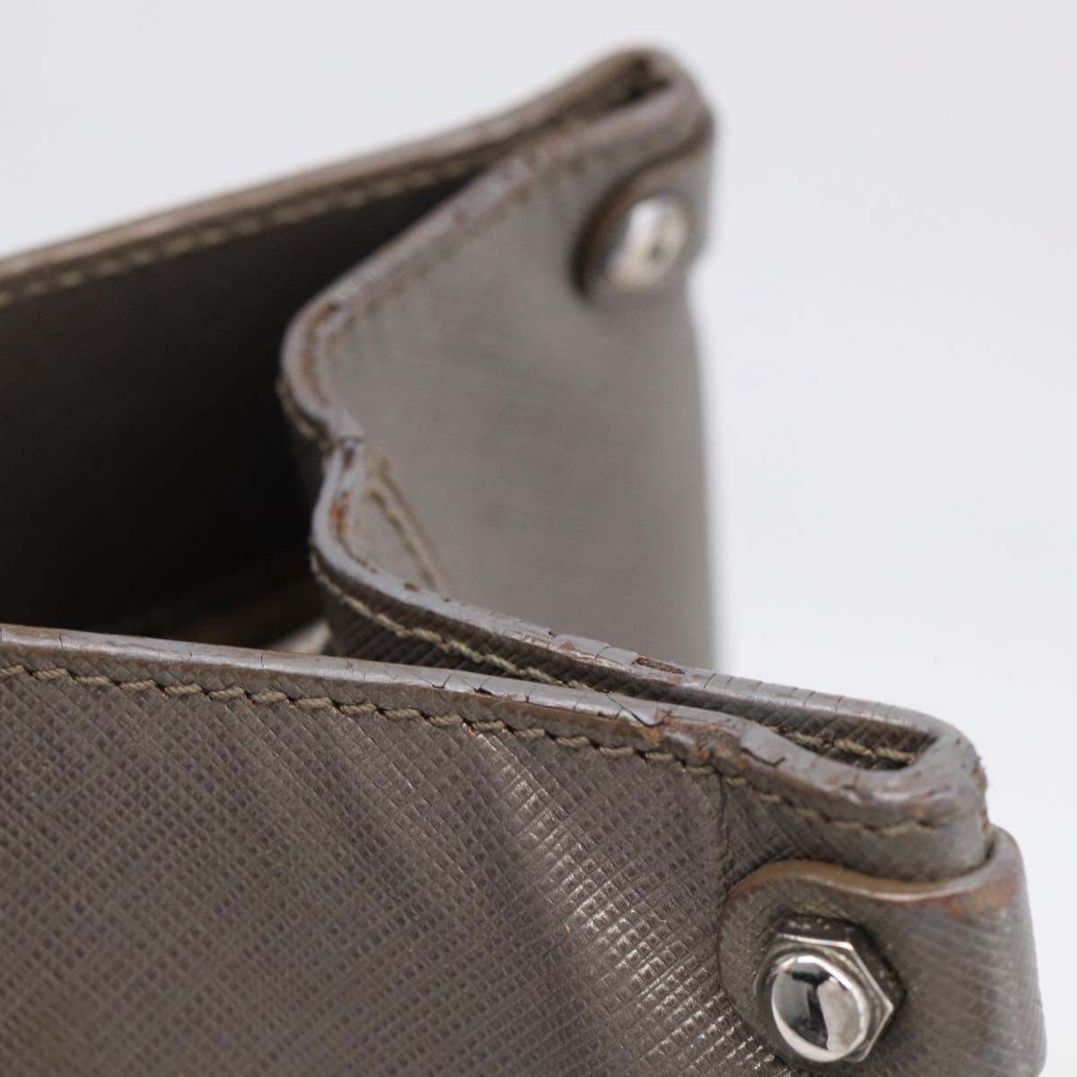 Salvatore Ferragamo Gancini Hand Bag Leather Silver Auth bs37886