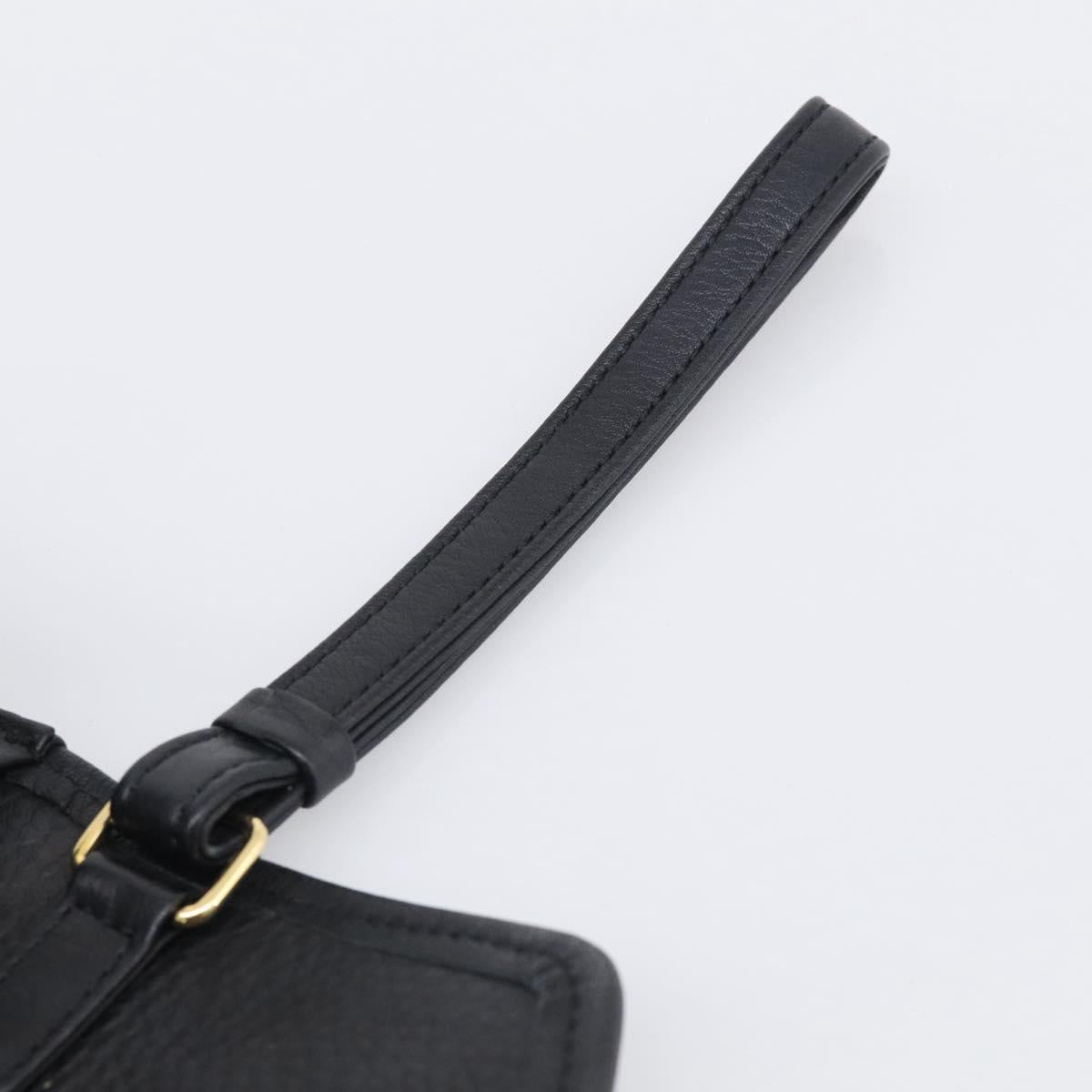 Gianni Versace Clutch Bag Leather Black Gold Tone Auth bs37891