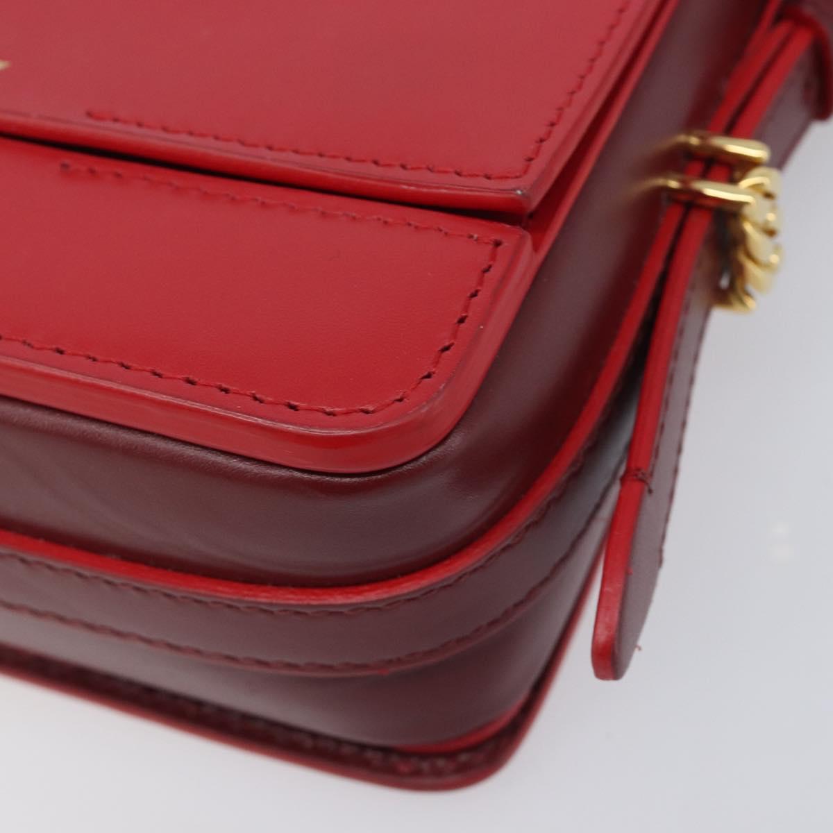 BURBERRY Grace Shoulder Bag Leather Red Gold Tone Auth bs37892A