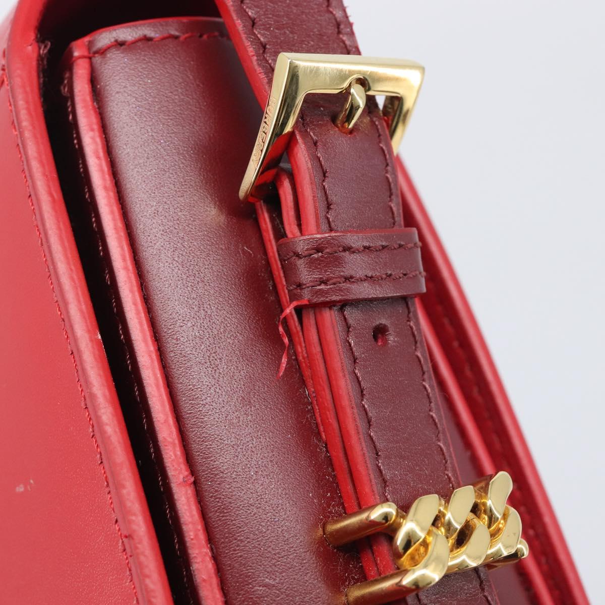 BURBERRY Grace Shoulder Bag Leather Red Gold Tone Auth bs37892A