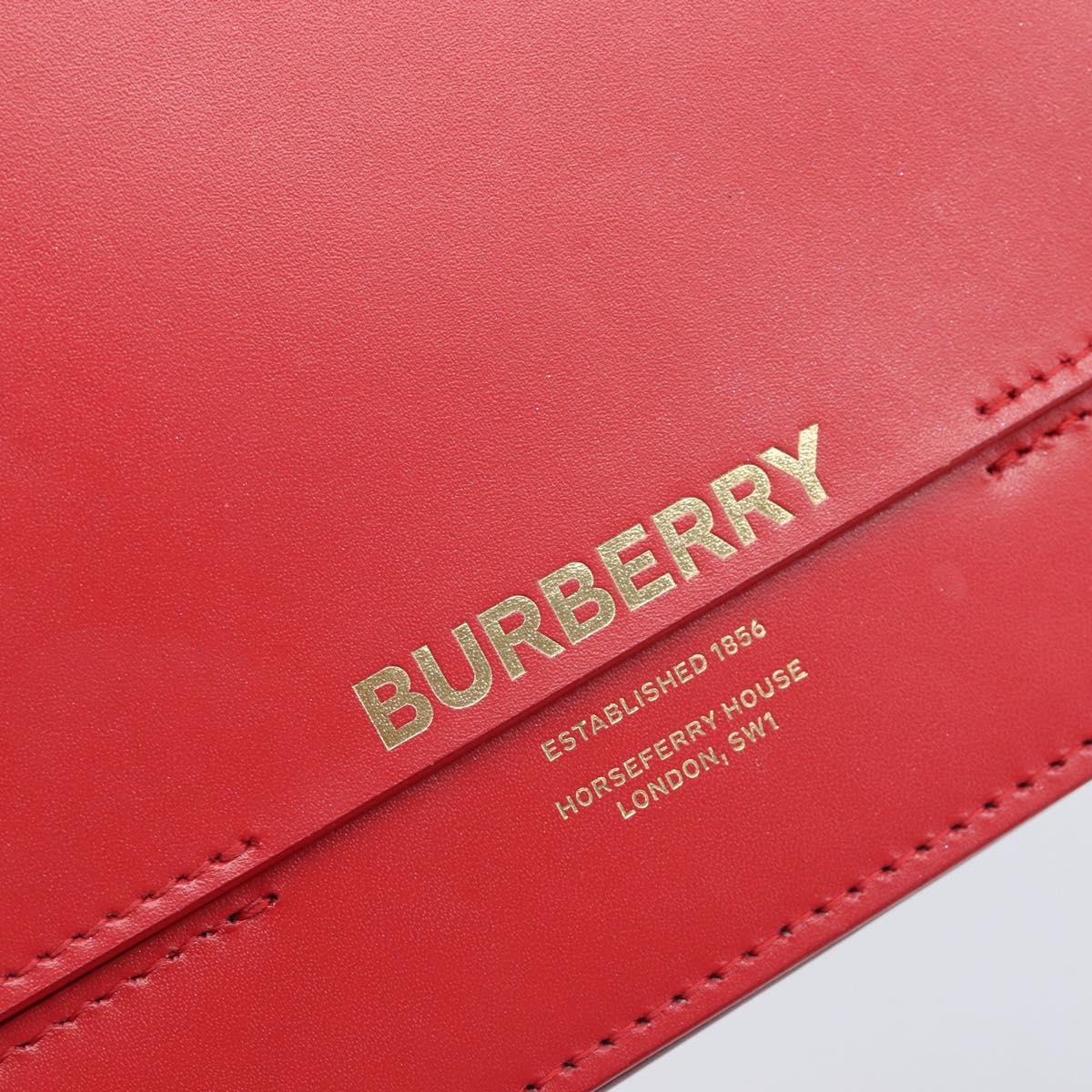 BURBERRY Grace Shoulder Bag Leather Red Gold Tone Auth bs37892A