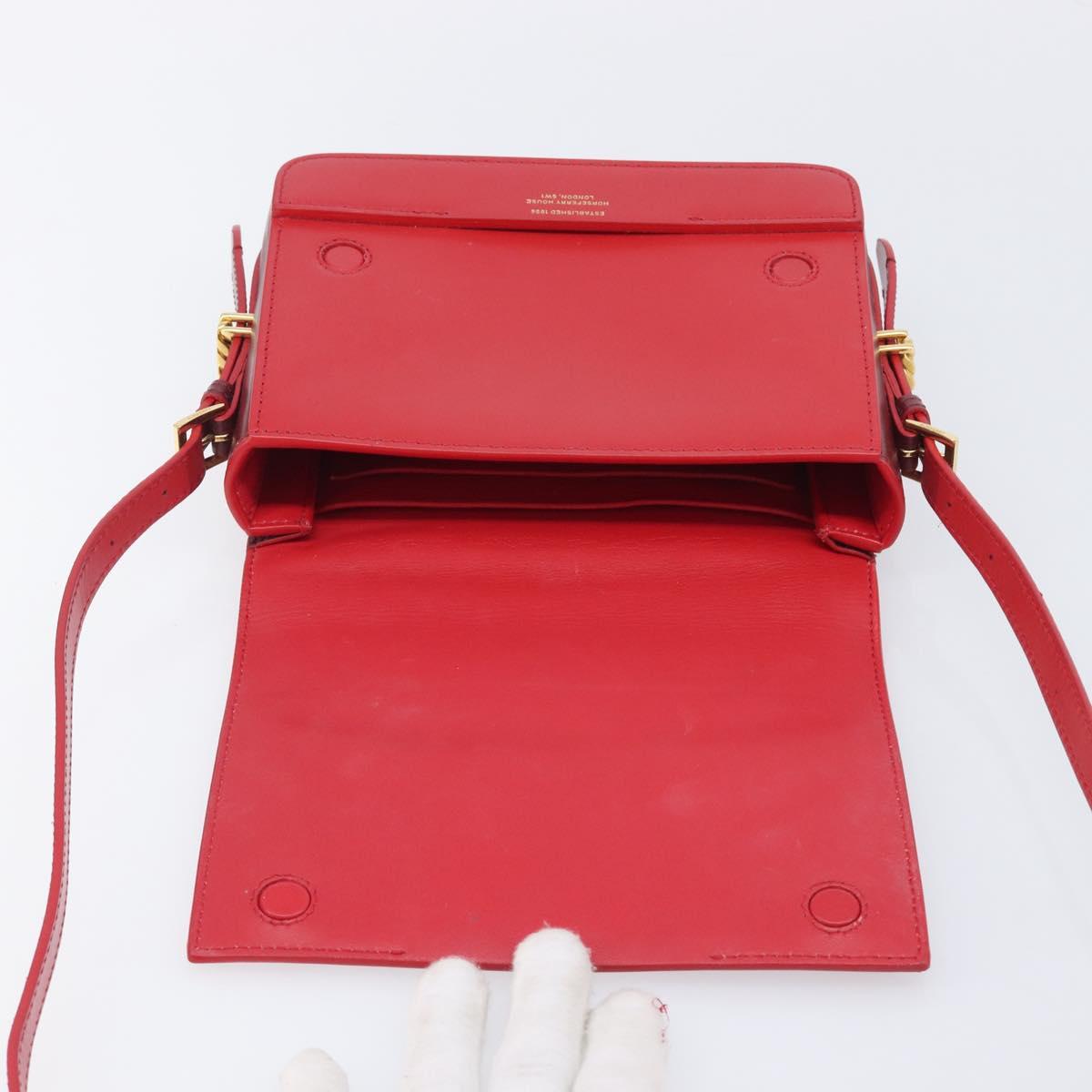 BURBERRY Grace Shoulder Bag Leather Red Gold Tone Auth bs37892A