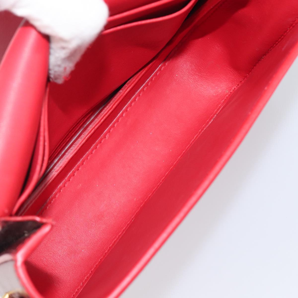 BURBERRY Grace Shoulder Bag Leather Red Gold Tone Auth bs37892A