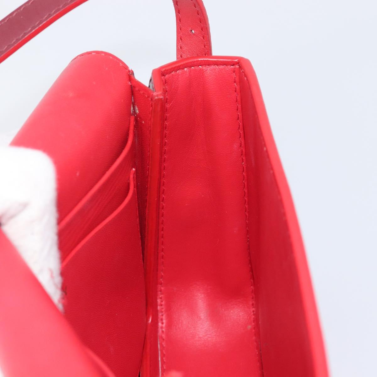 BURBERRY Grace Shoulder Bag Leather Red Gold Tone Auth bs37892A