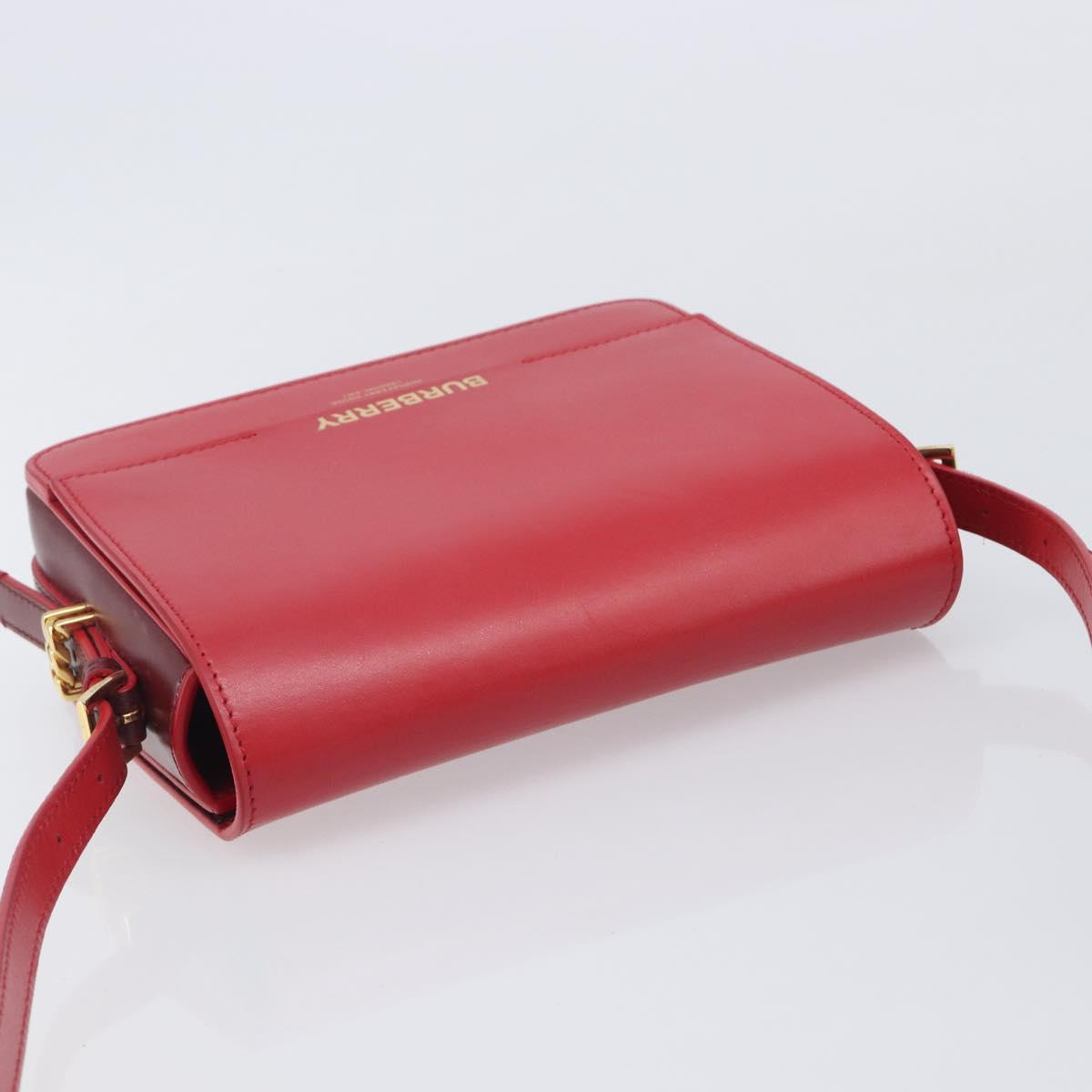 BURBERRY Grace Shoulder Bag Leather Red Gold Tone Auth bs37892A
