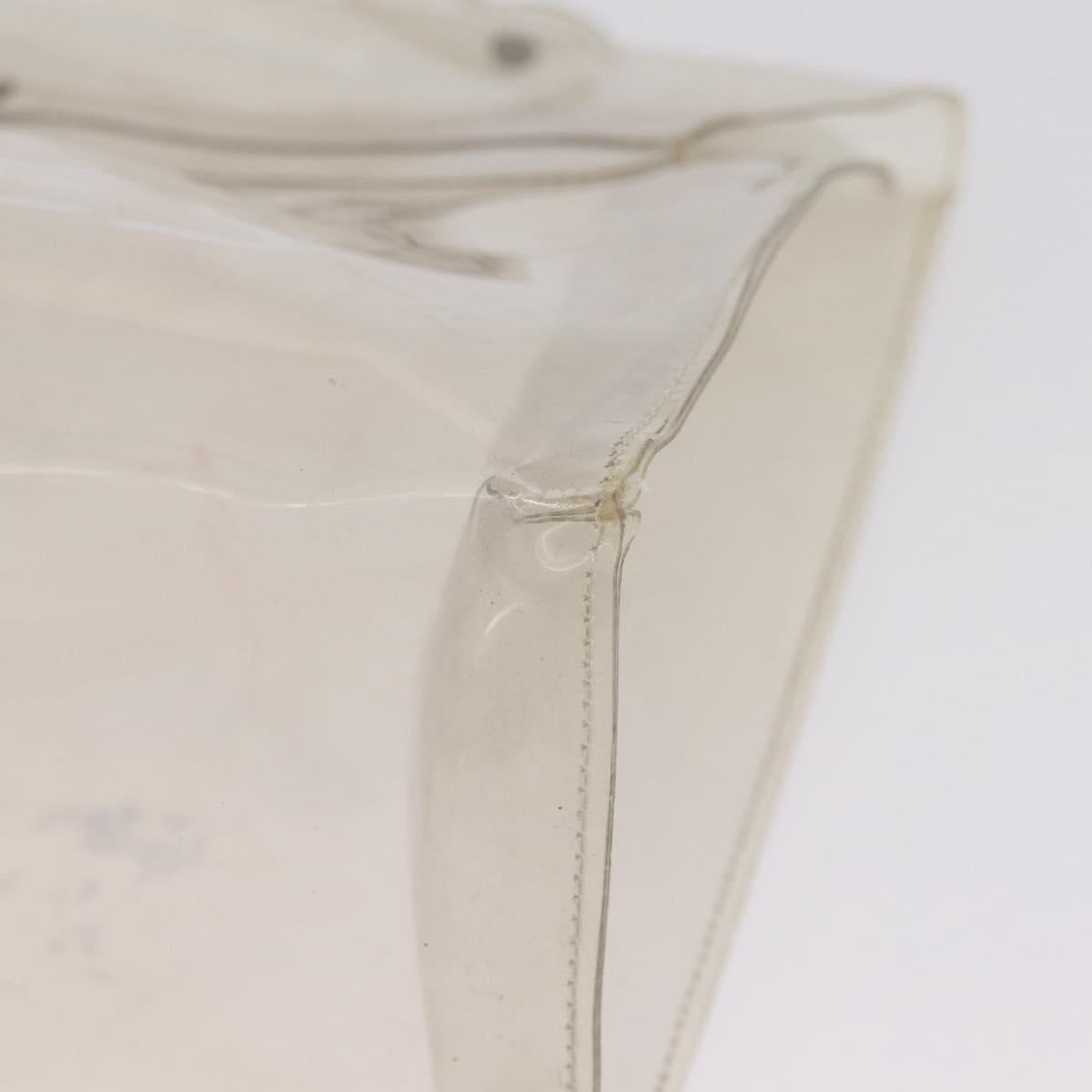 HERMES Vinyl Kelly Hand Bag Clear Gold Tone Auth bs37899