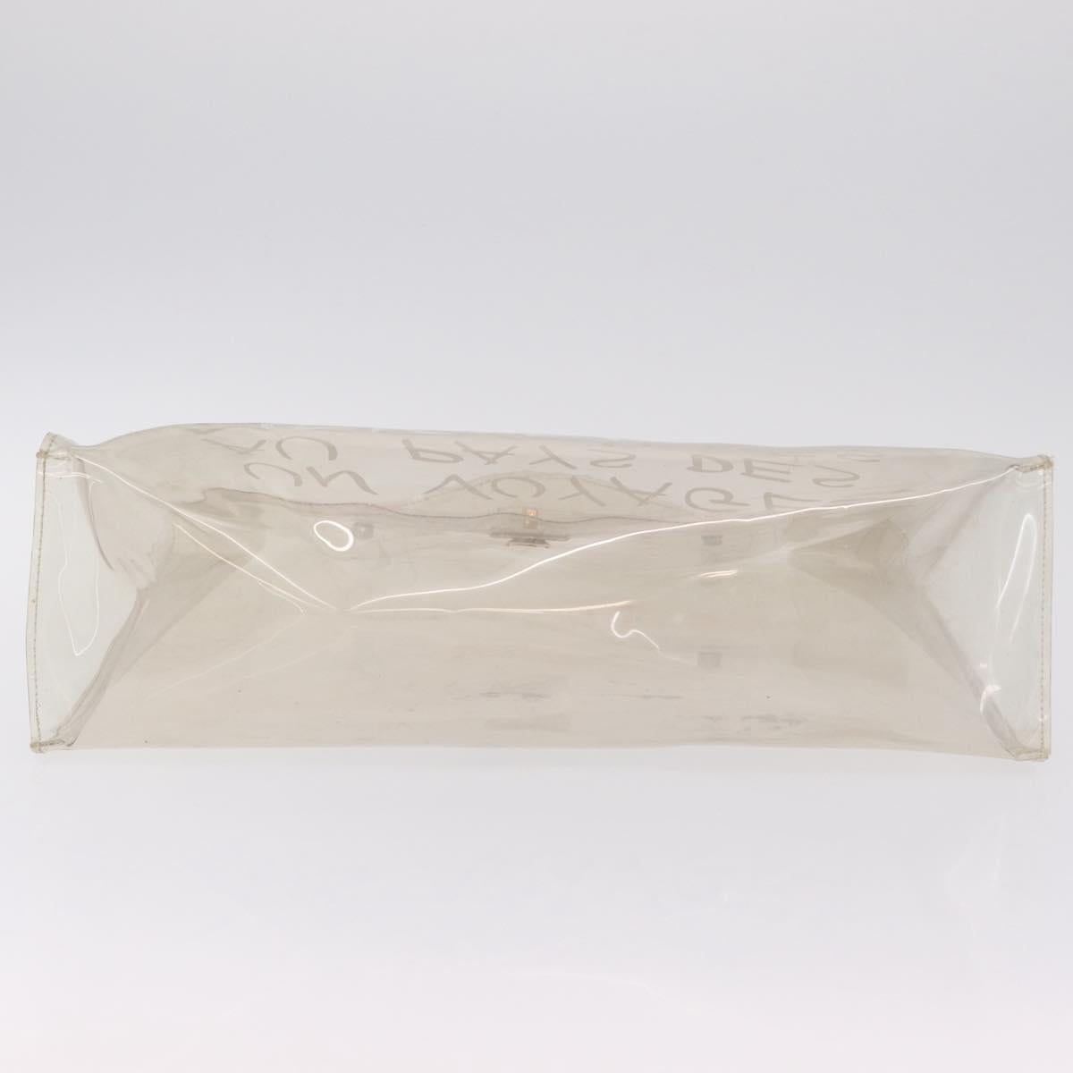 HERMES Vinyl Kelly Hand Bag Clear Gold Tone Auth bs37899