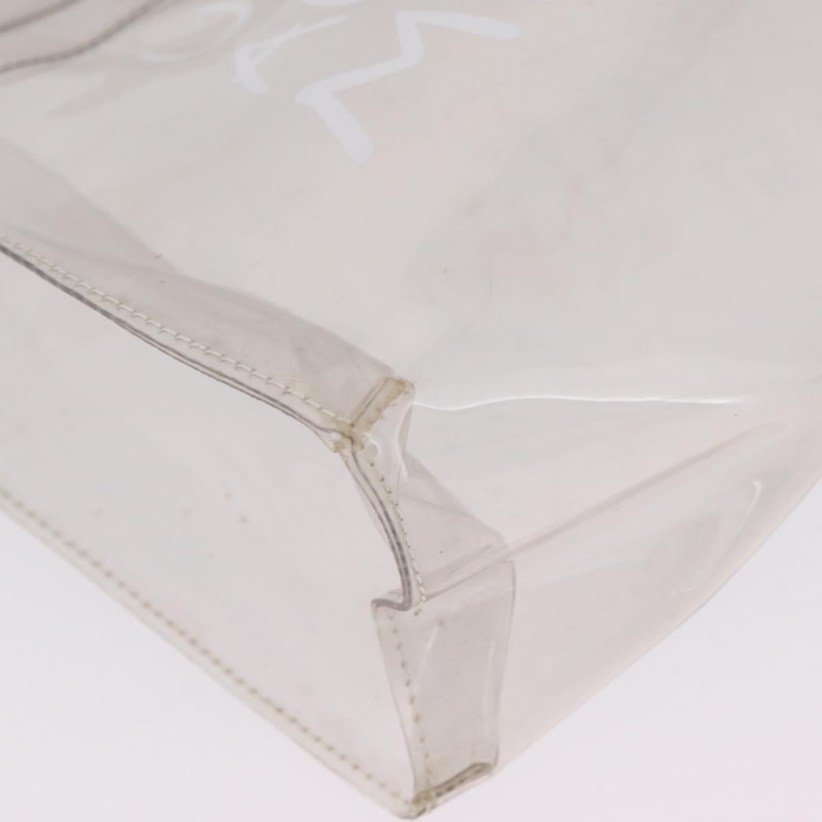 HERMES Vinyl Kelly Hand Bag Clear Gold Tone Auth bs37900