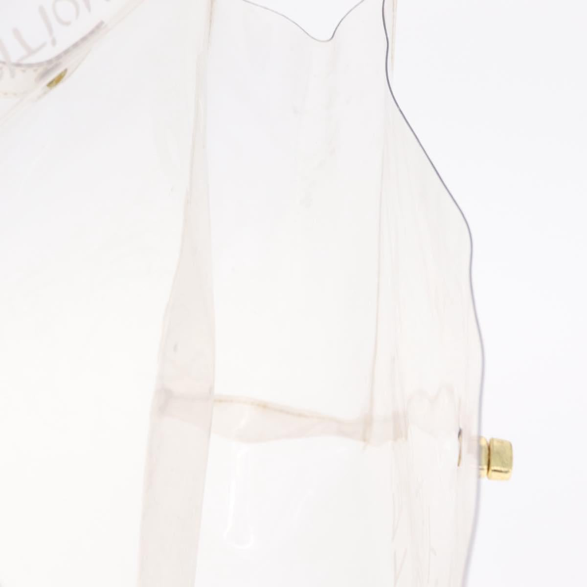 HERMES Vinyl Kelly Hand Bag Clear Gold Tone Auth bs37900