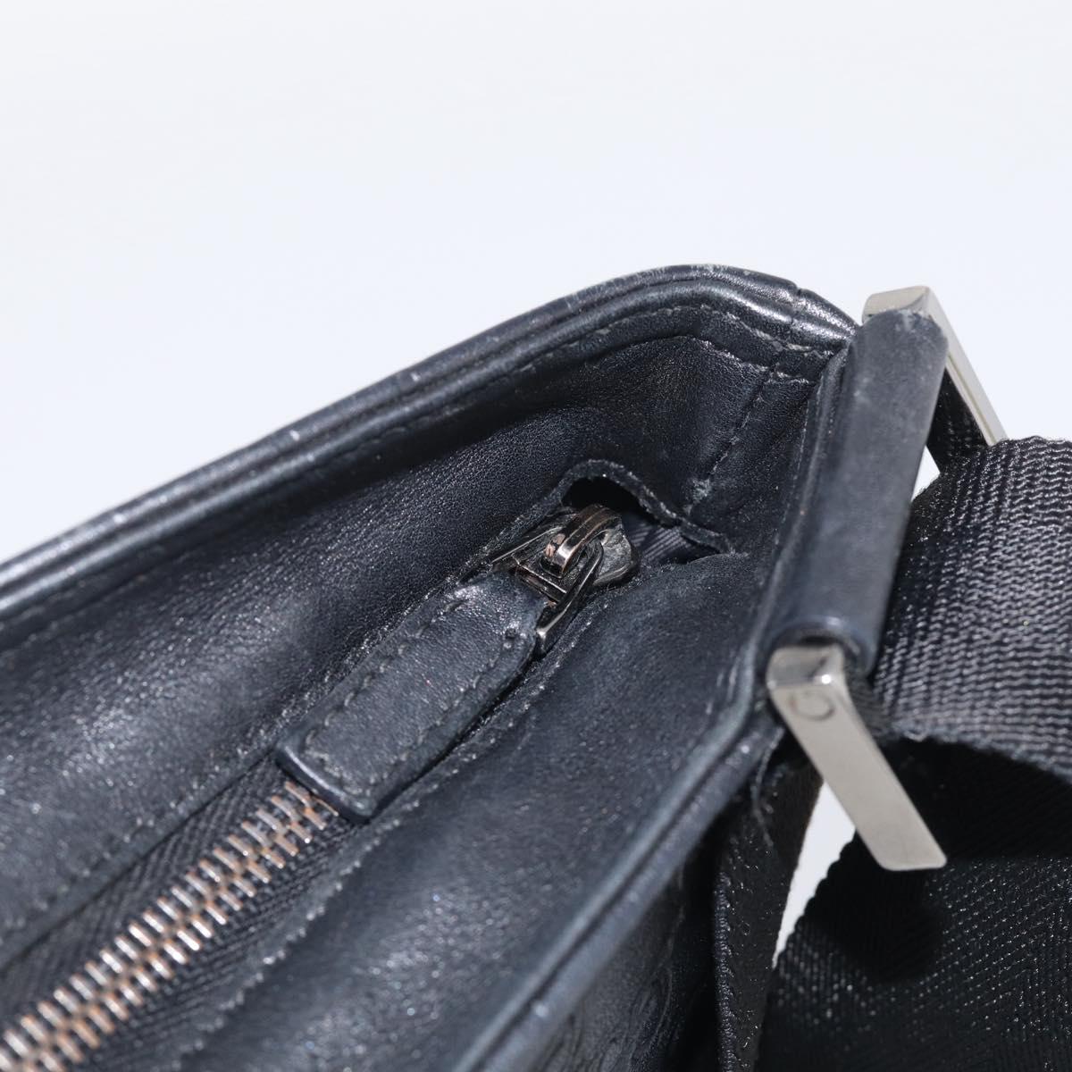 GUCCI GuccissimaGG Shoulder Bag Leather Black Silver 161822 Auth bs37902