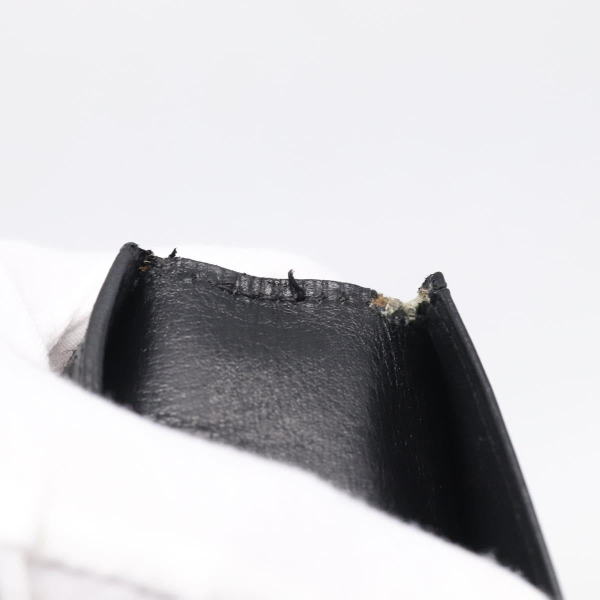 HERMES Bean Long Wallet Leather Black Gold Tone Auth bs37904
