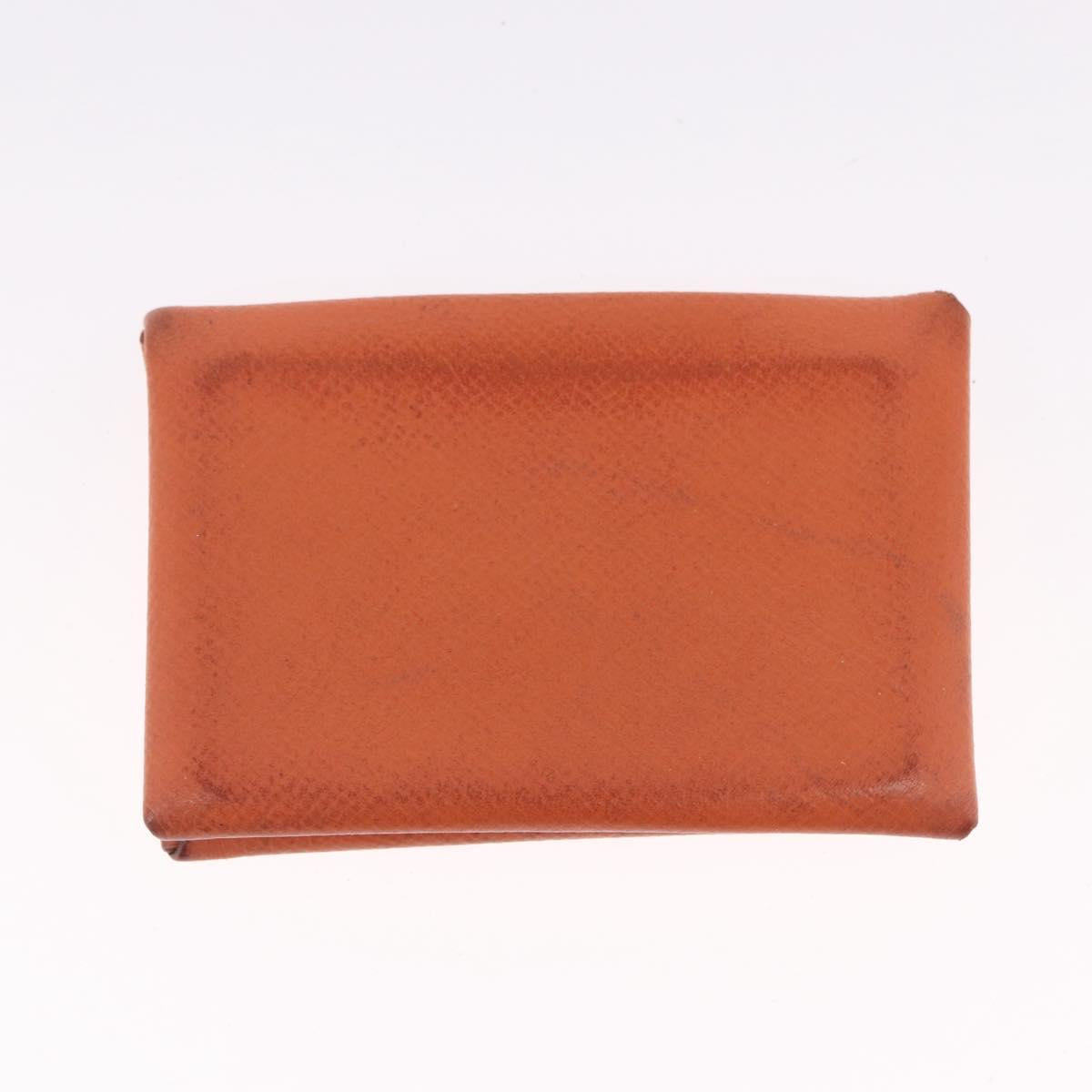 HERMES Coin Purse Wallet Canvas 3 Set Black Orange Auth bs37906