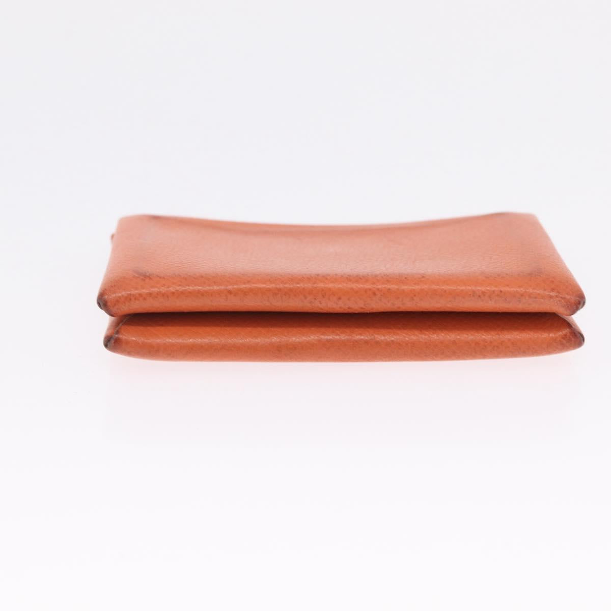 HERMES Coin Purse Wallet Canvas 3 Set Black Orange Auth bs37906