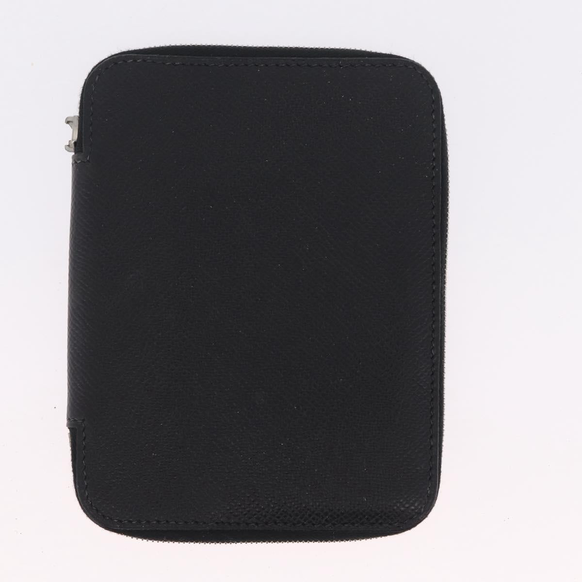 HERMES Coin Purse Wallet Canvas 3 Set Black Orange Auth bs37906