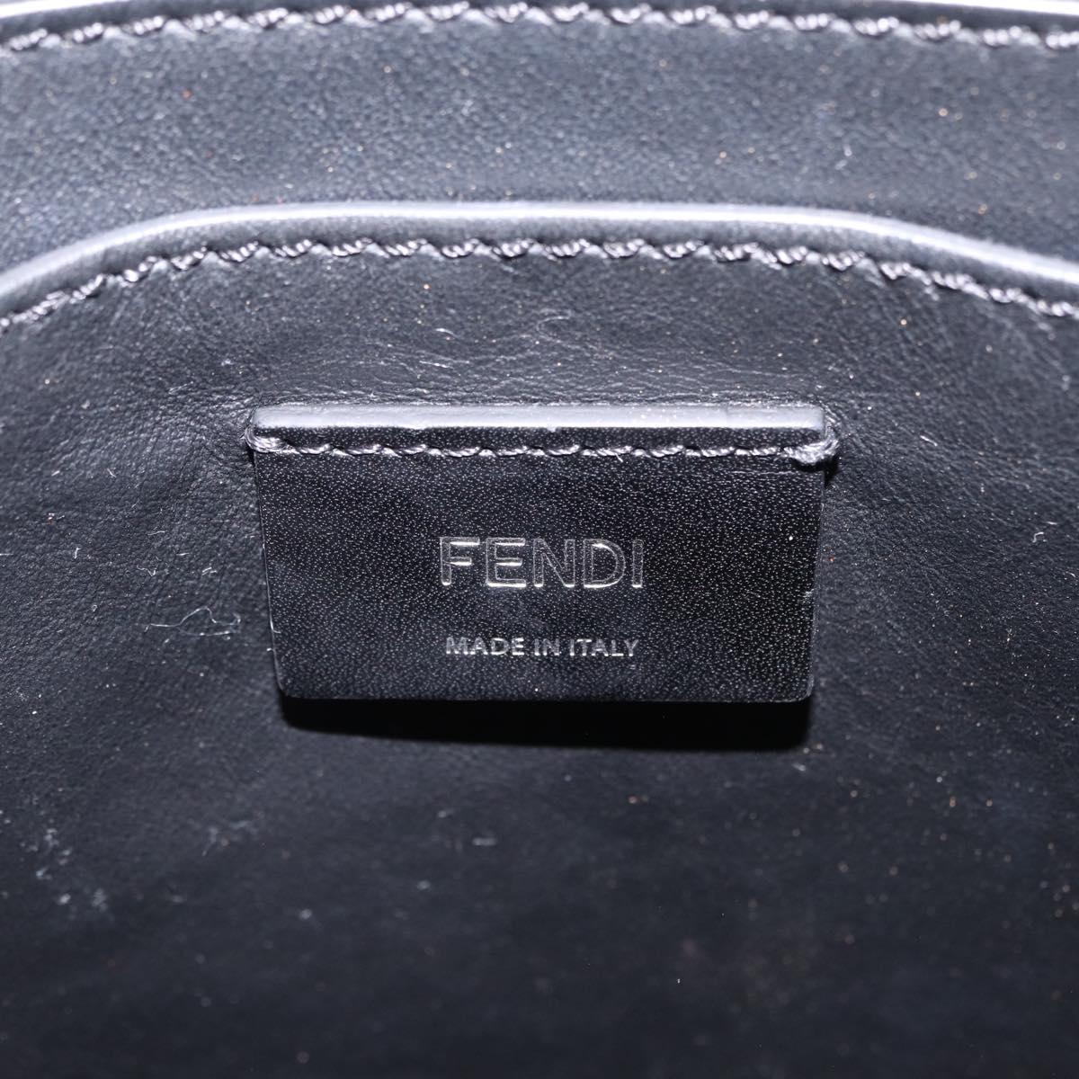 FENDI Pack Shopping Bag Small Hand Bag Leather Black Silver 7VA512 Auth bs37907