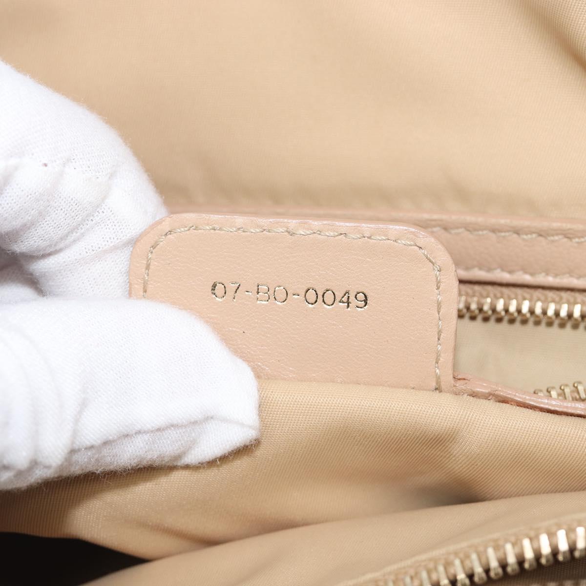 Christian Dior Lady Dior Canage Hand Bag Nylon Beige Gold Auth bs37921A